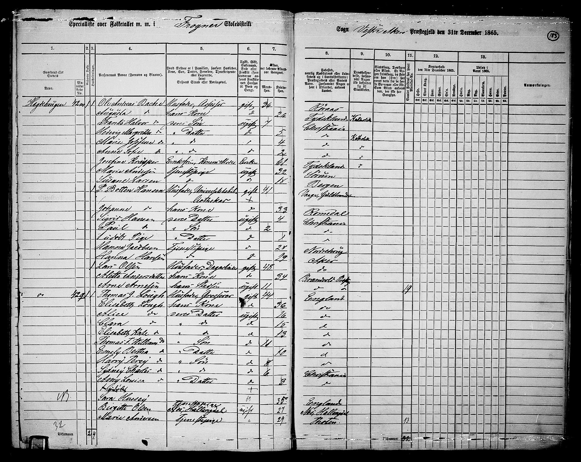 RA, 1865 census for Vestre Aker, 1865, p. 349