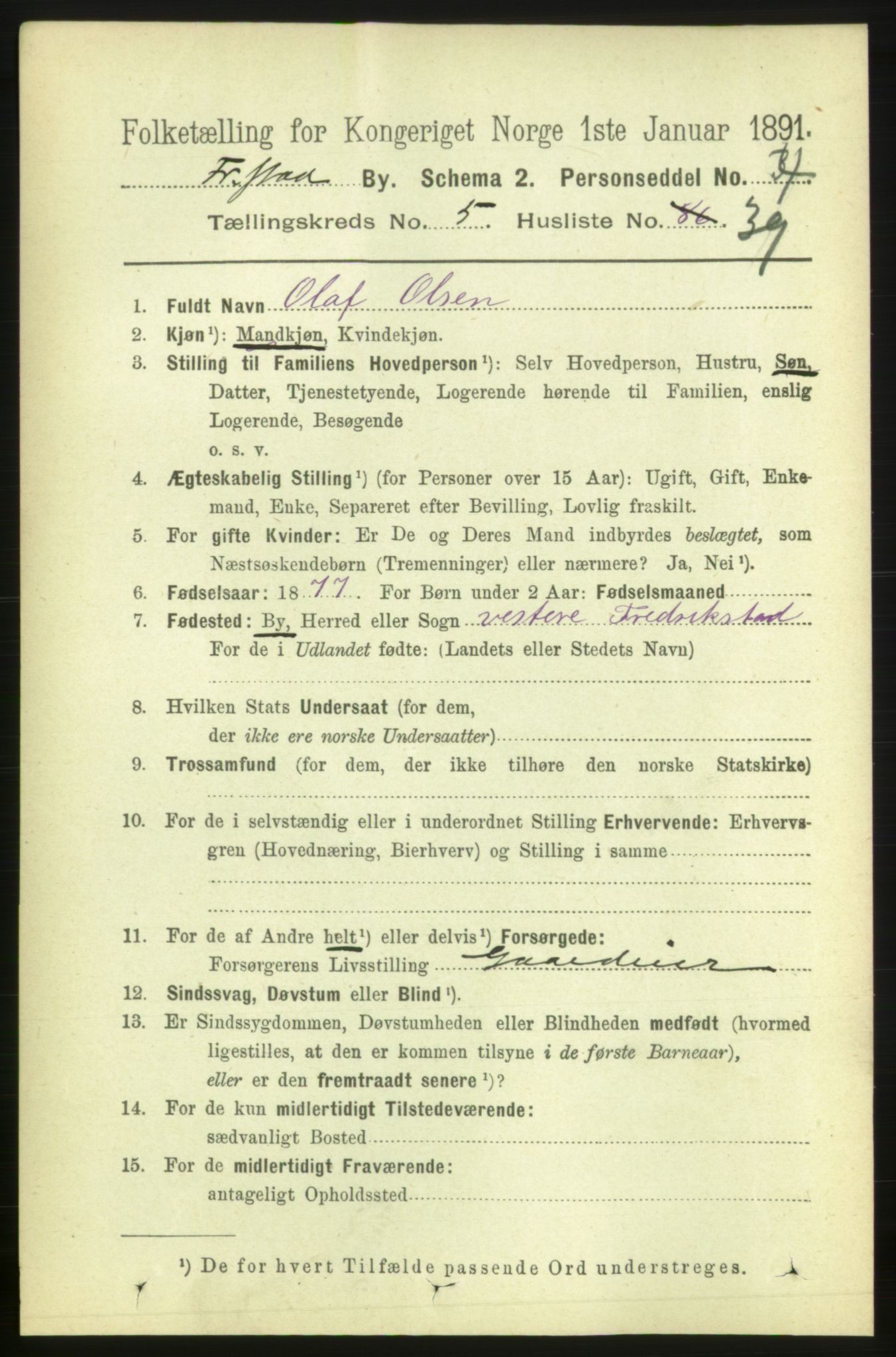 RA, 1891 census for 0103 Fredrikstad, 1891, p. 7163