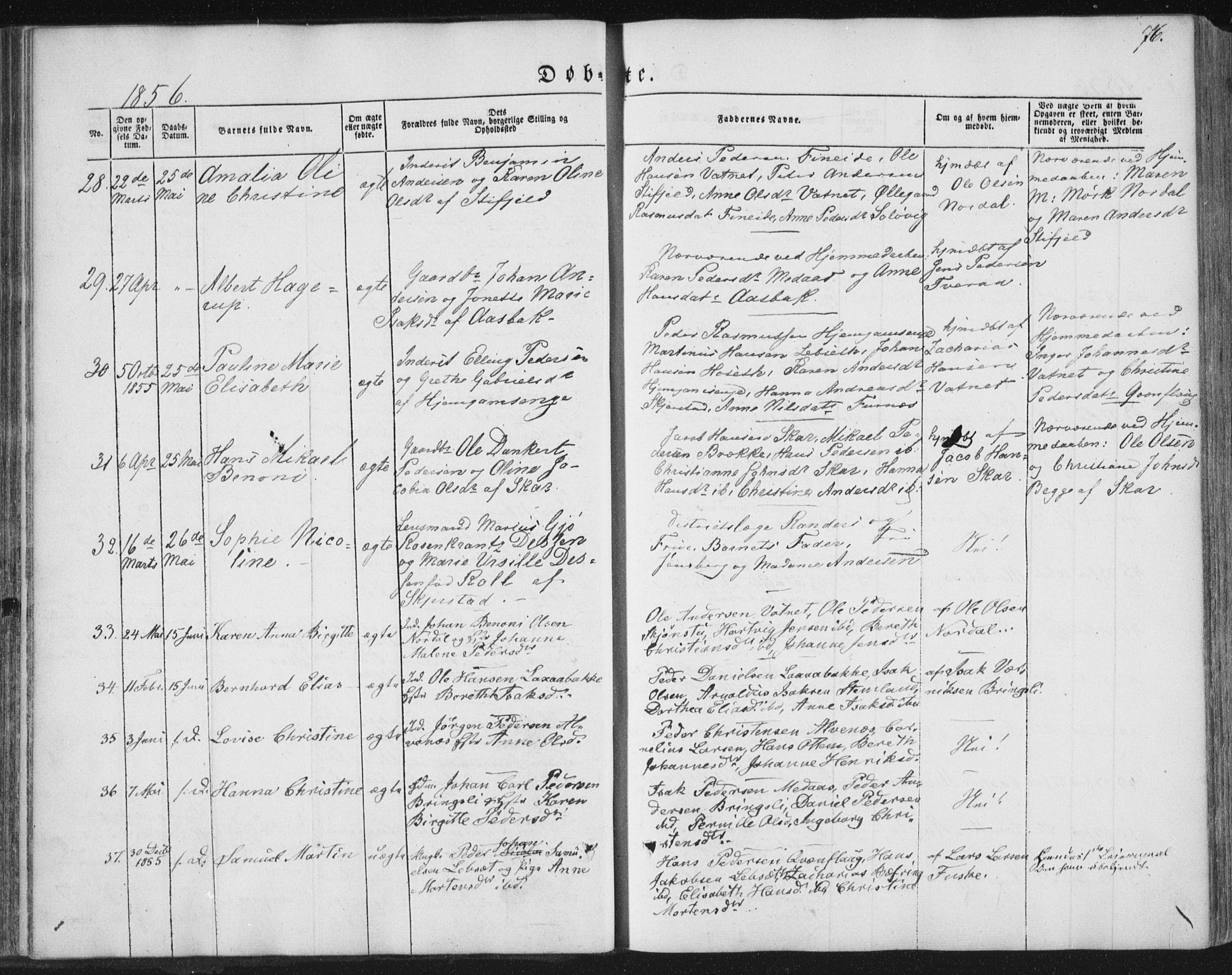 Ministerialprotokoller, klokkerbøker og fødselsregistre - Nordland, AV/SAT-A-1459/852/L0738: Parish register (official) no. 852A08, 1849-1865, p. 76