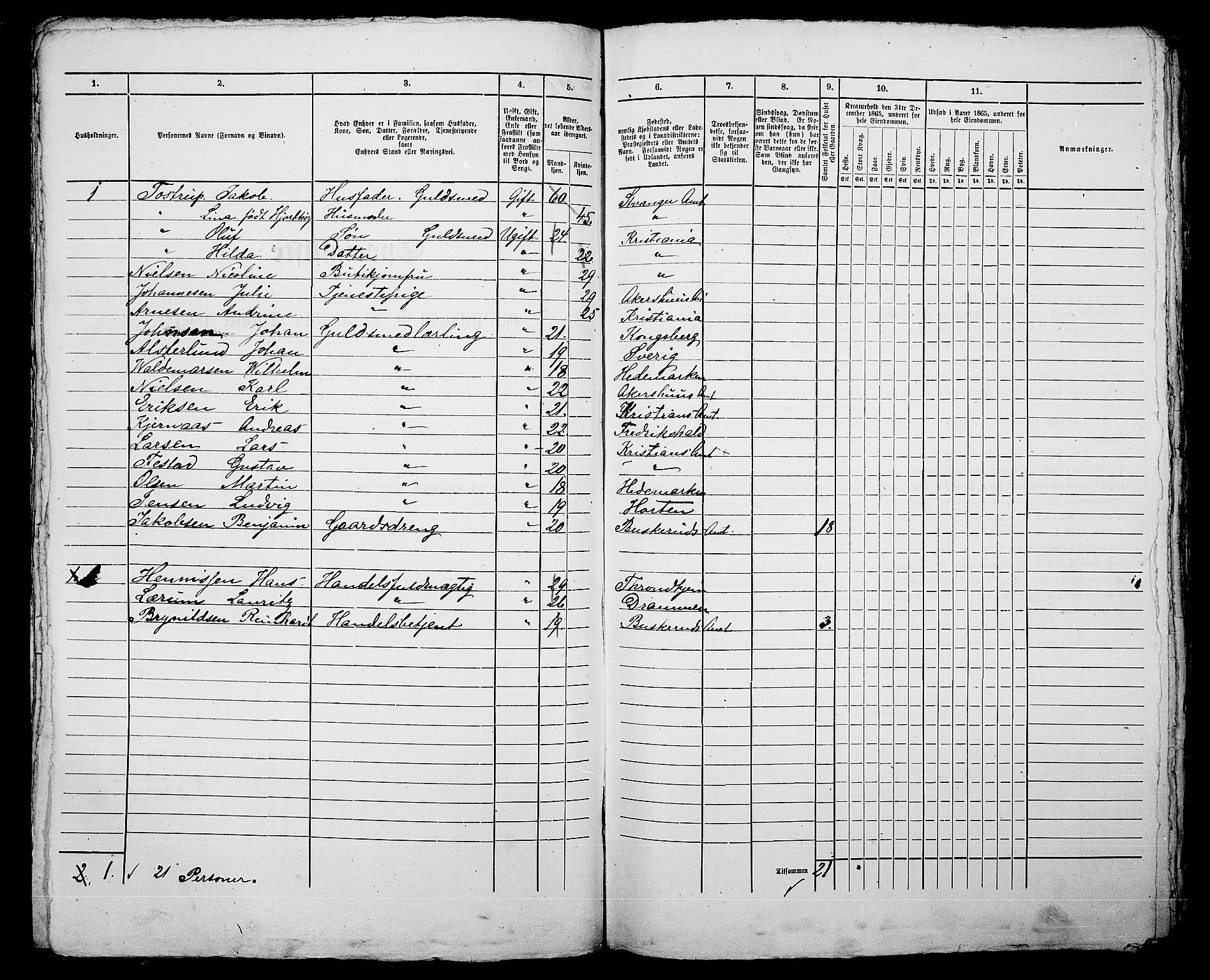 RA, 1865 census for Kristiania, 1865, p. 431