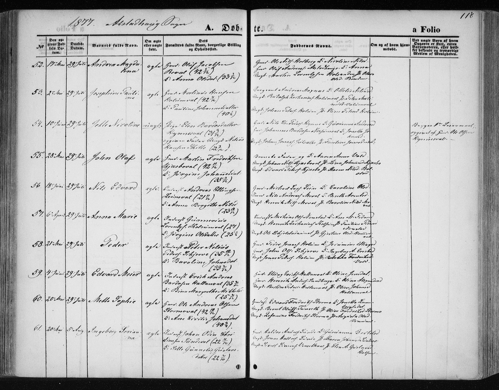Ministerialprotokoller, klokkerbøker og fødselsregistre - Nord-Trøndelag, SAT/A-1458/717/L0157: Parish register (official) no. 717A08 /1, 1863-1877, p. 118