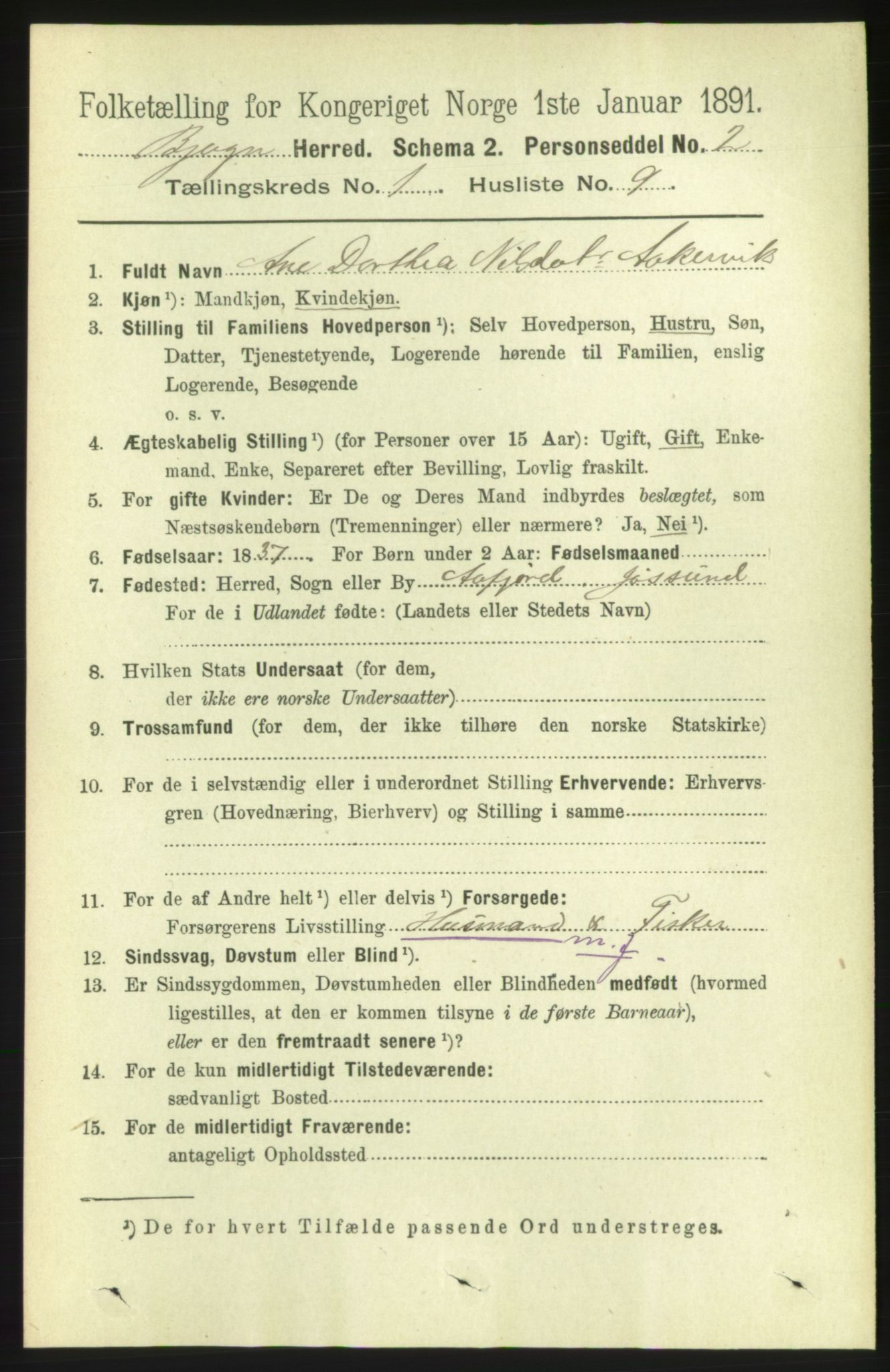 RA, 1891 census for 1627 Bjugn, 1891, p. 130