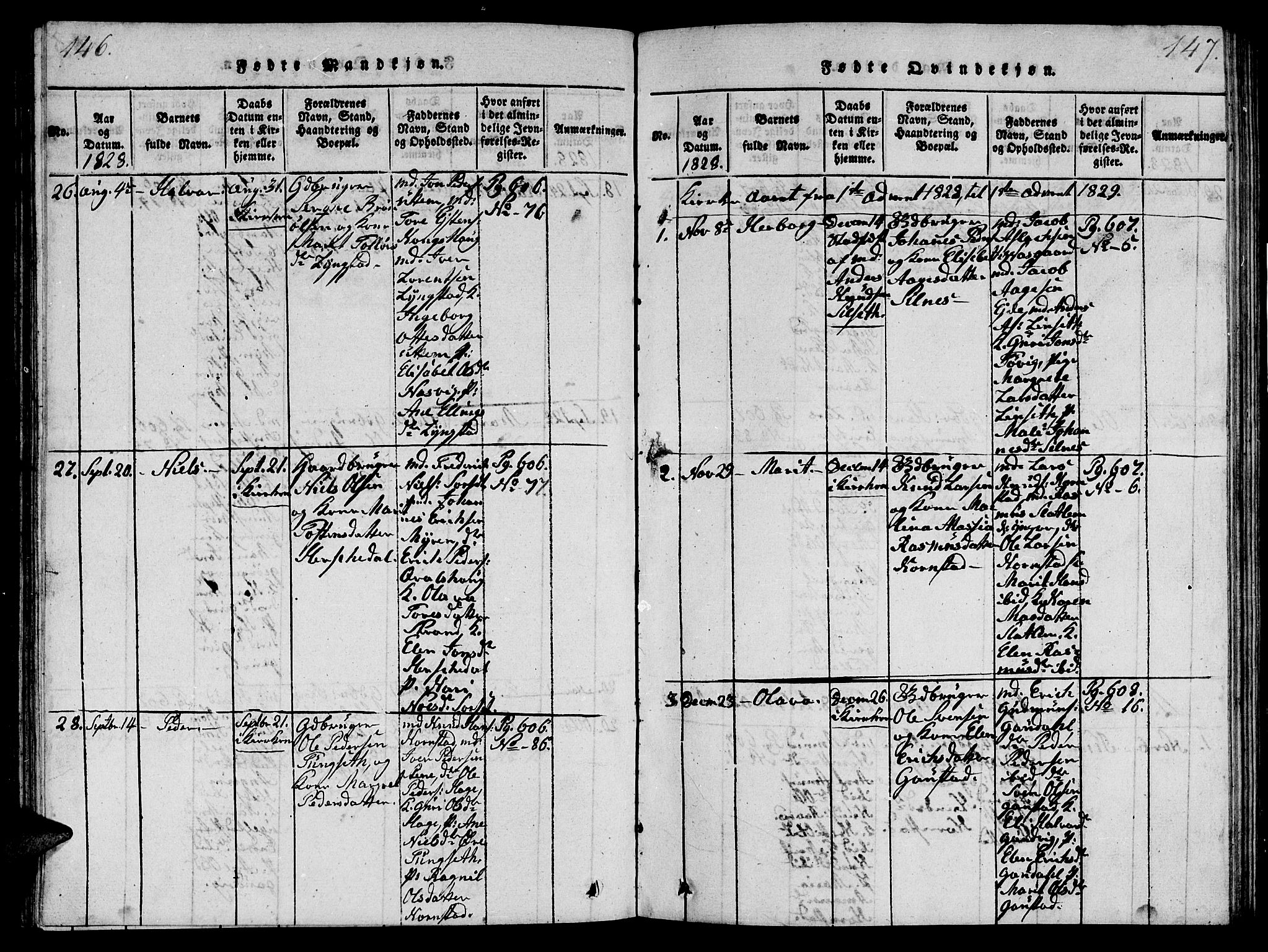 Ministerialprotokoller, klokkerbøker og fødselsregistre - Møre og Romsdal, SAT/A-1454/570/L0831: Parish register (official) no. 570A05, 1819-1829, p. 146-147