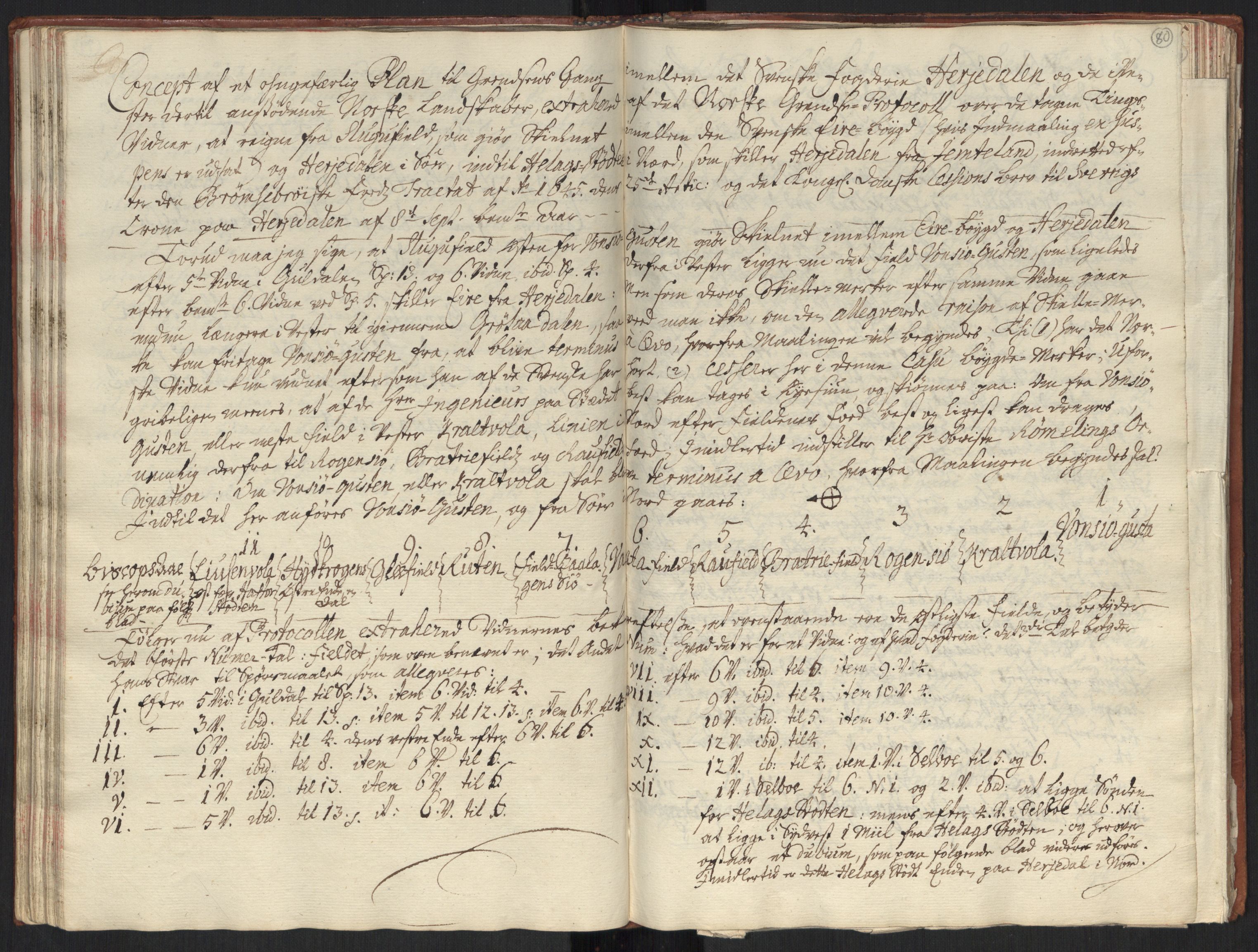 Danske Kanselli, Grensearkivet, AV/RA-EA-4062/F/L0010/0002: Volum XX-XXII / Vol. XXI: Major Schnitlers grenseeksaminasjonsprotokoll, 1. bind, 1742, p. 79b-80a