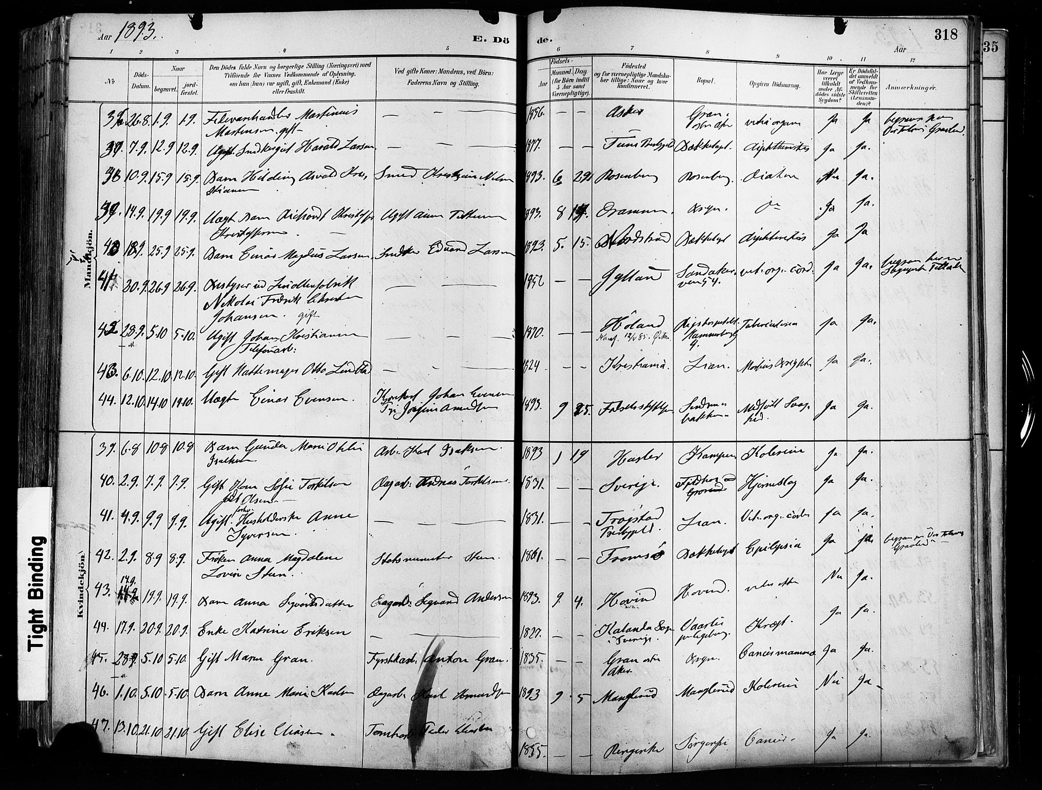 Østre Aker prestekontor Kirkebøker, AV/SAO-A-10840/F/Fa/L0008: Parish register (official) no. I 8, 1883-1894, p. 318