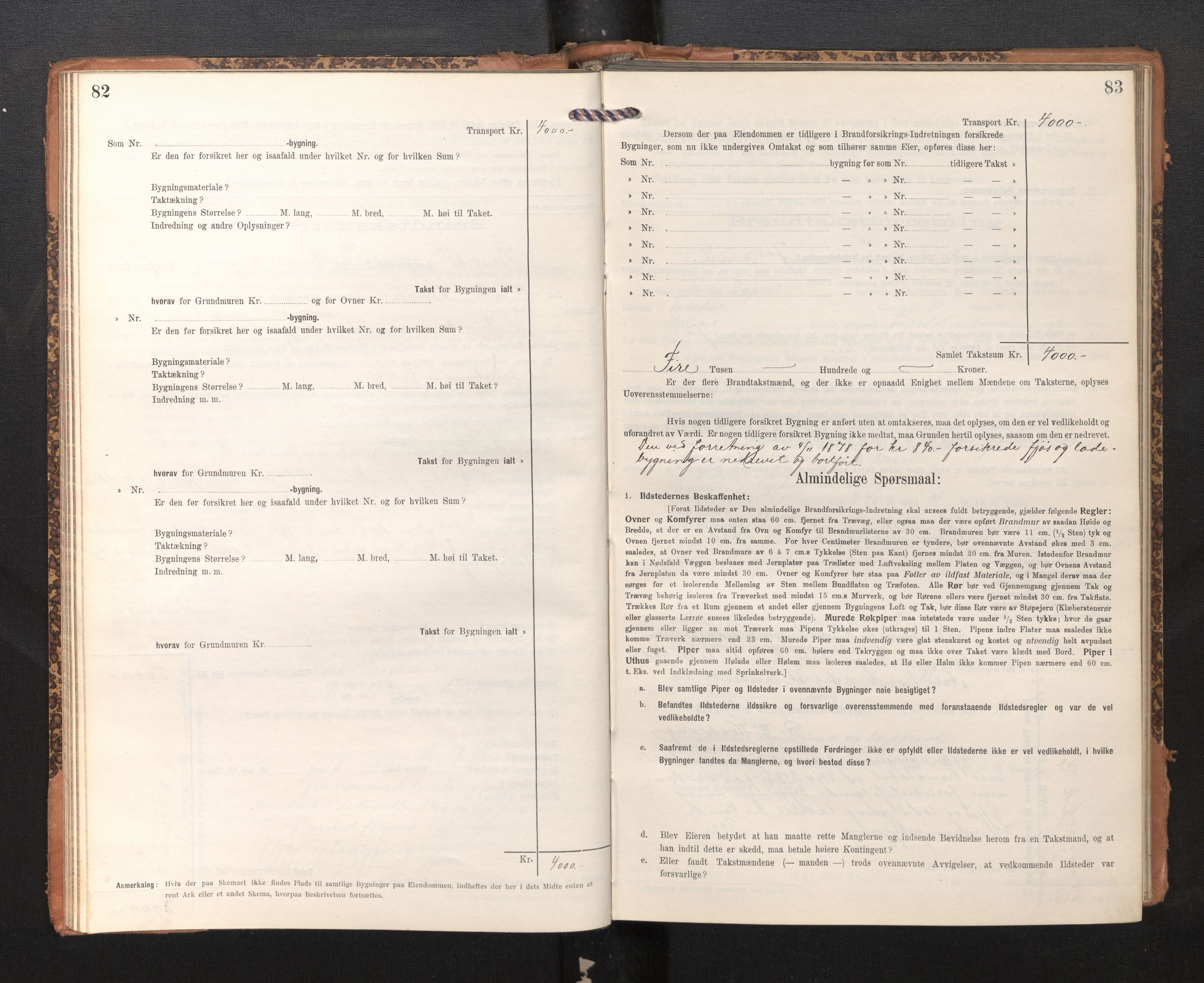 Lensmannen i Bruvik, AV/SAB-A-31301/0012/L0008: Branntakstprotokoll, skjematakst, 1914-1919, p. 82-83