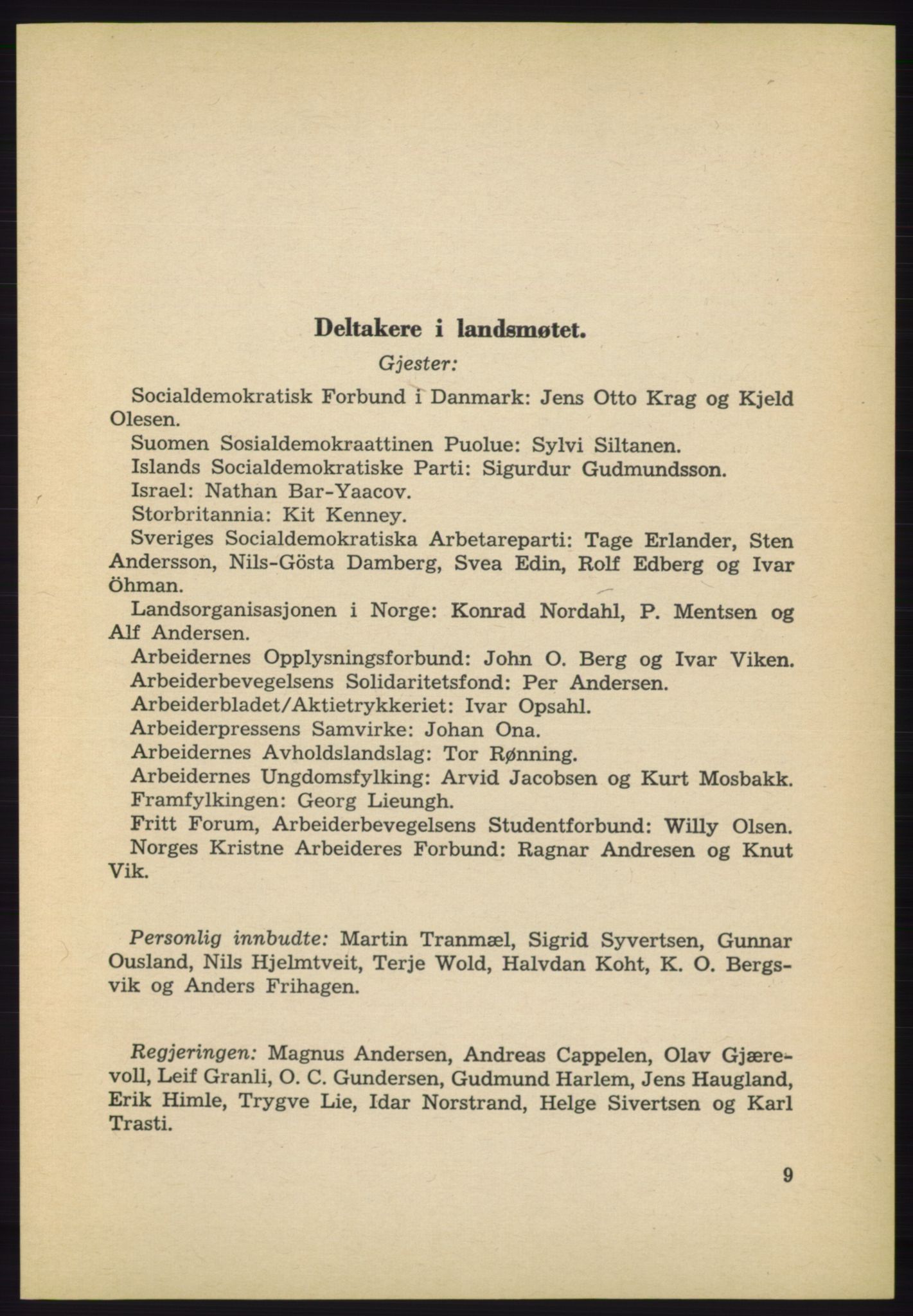 Det norske Arbeiderparti - publikasjoner, AAB/-/-/-: Protokoll over forhandlingene på det 40. ordinære landsmøte 27.-29. mai 1965 i Oslo, 1965, p. 9