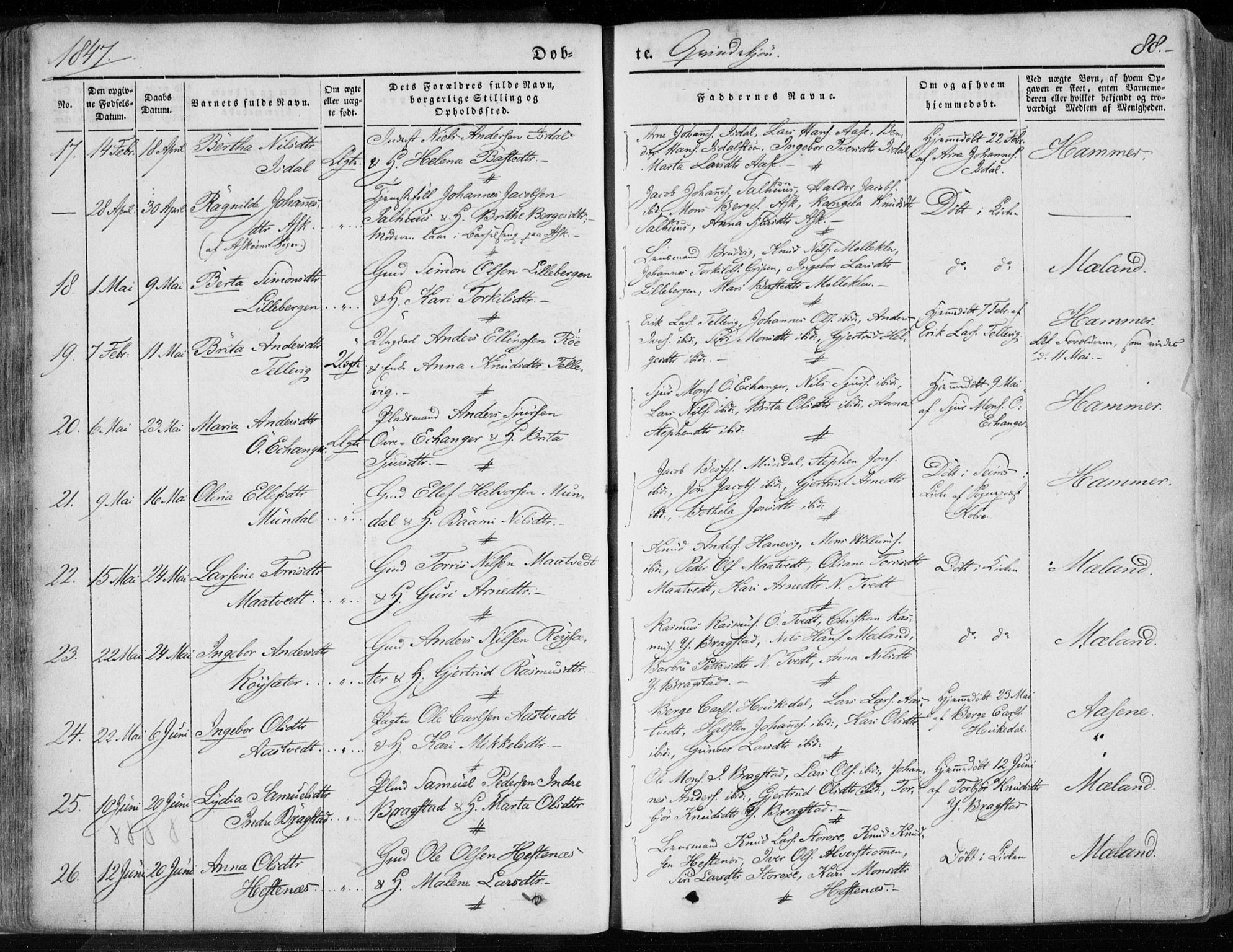 Hamre sokneprestembete, AV/SAB-A-75501/H/Ha/Haa/Haaa/L0013: Parish register (official) no. A 13, 1846-1857, p. 88