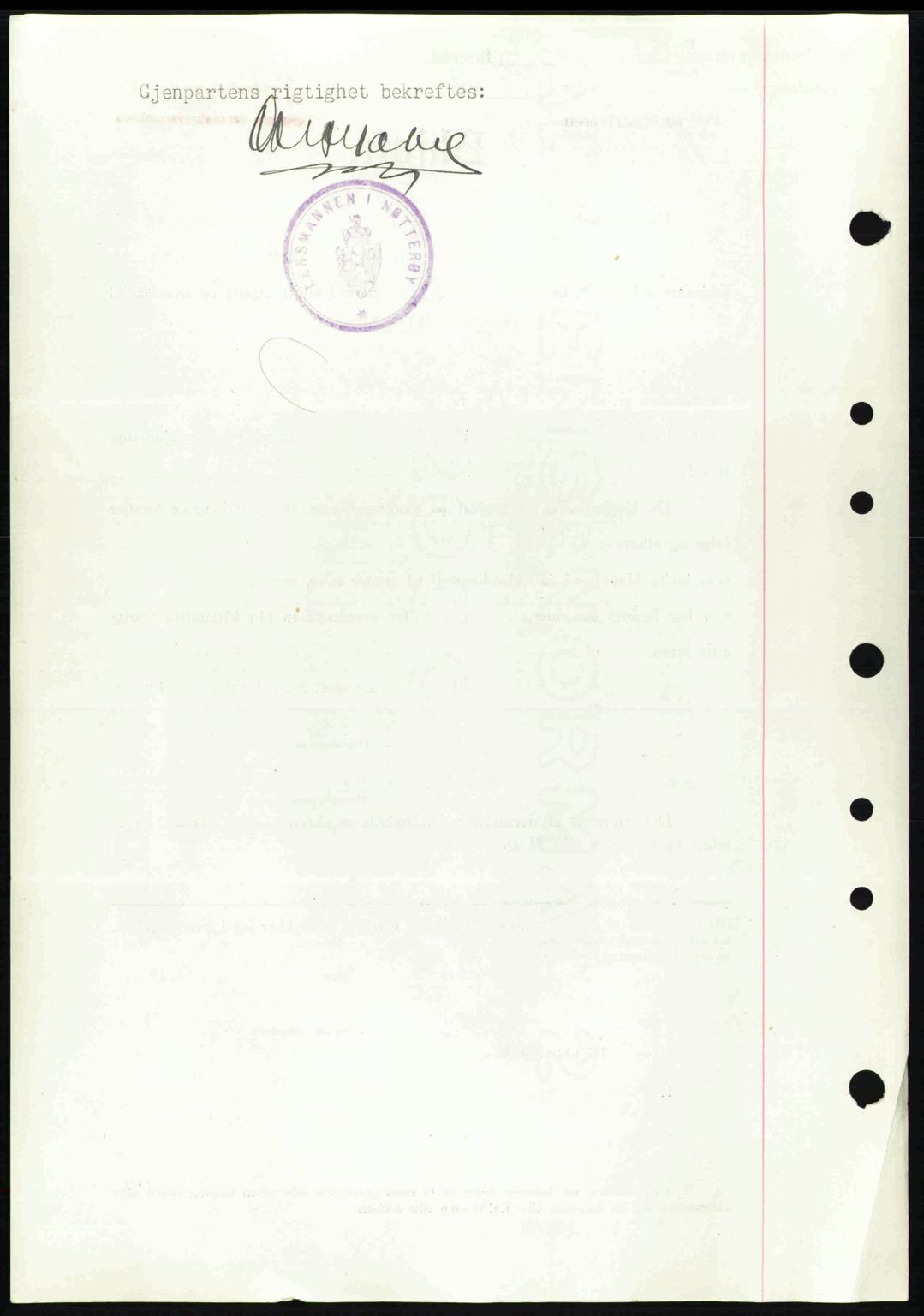 Tønsberg sorenskriveri, AV/SAKO-A-130/G/Ga/Gaa/L0012: Mortgage book no. A12, 1942-1943, Diary no: : 611/1943