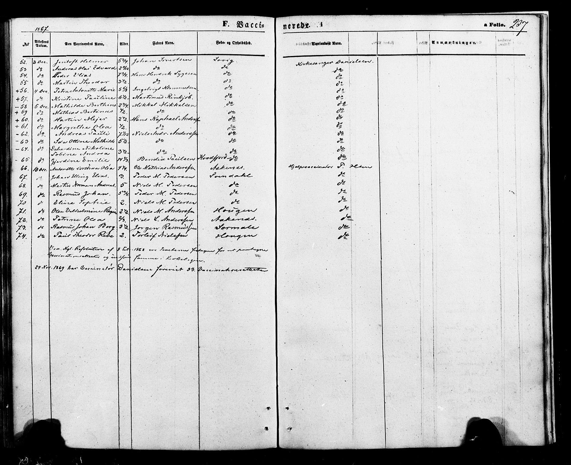 Ministerialprotokoller, klokkerbøker og fødselsregistre - Nordland, AV/SAT-A-1459/898/L1421: Parish register (official) no. 898A01, 1866-1886, p. 237