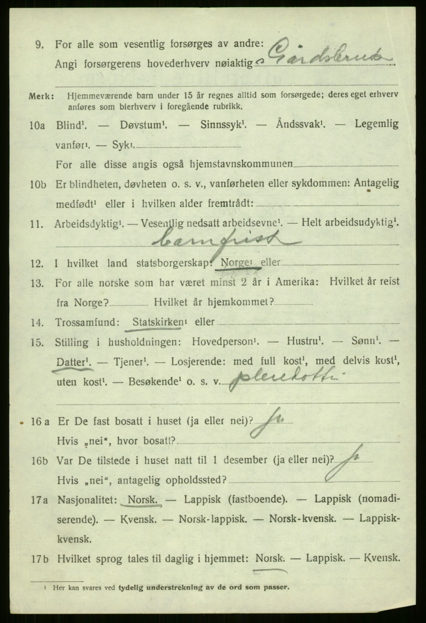 SATØ, 1920 census for Nordreisa, 1920, p. 1812