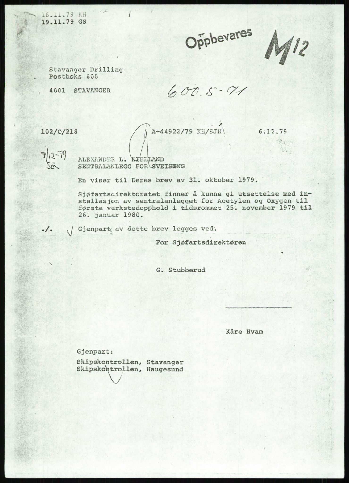 Justisdepartementet, Granskningskommisjonen ved Alexander Kielland-ulykken 27.3.1980, AV/RA-S-1165/D/L0013: H Sjøfartsdirektoratet og Skipskontrollen (H25-H43, H45, H47-H48, H50, H52)/I Det norske Veritas (I34, I41, I47), 1980-1981, p. 594