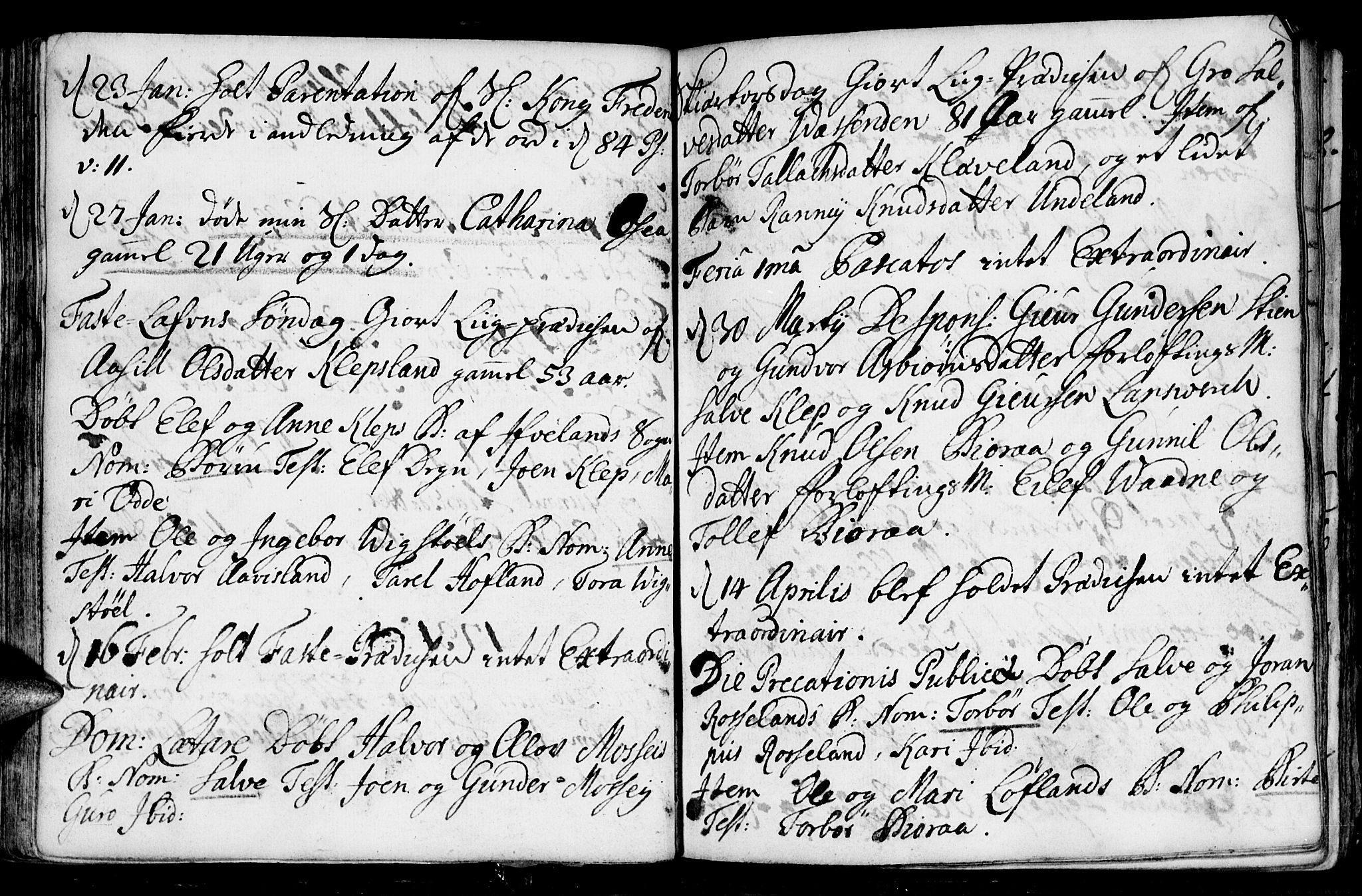 Evje sokneprestkontor, SAK/1111-0008/F/Fa/Faa/L0001: Parish register (official) no. A 1, 1705-1760, p. 61