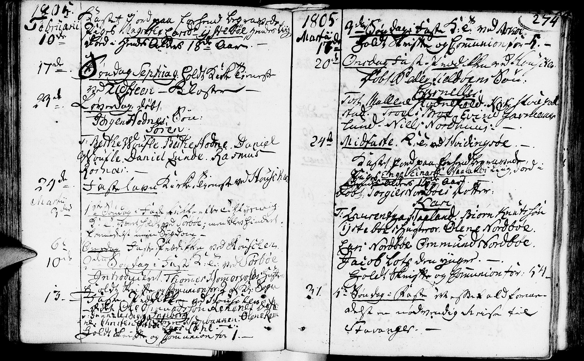 Rennesøy sokneprestkontor, SAST/A -101827/H/Ha/Haa/L0003: Parish register (official) no. A 3, 1772-1815, p. 274