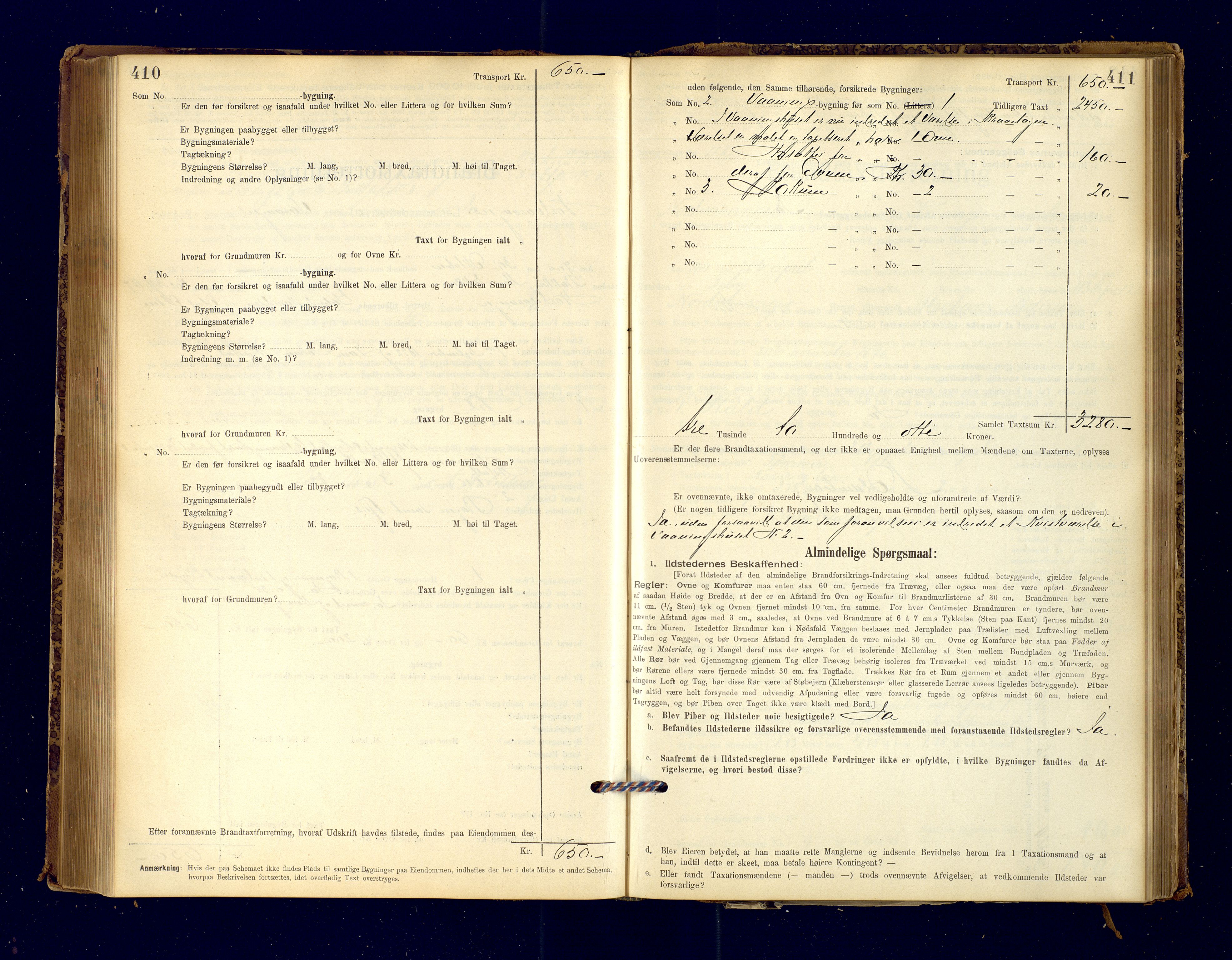 Nord-Varanger (Vadsø) lensmannskontor, SATØ/S-1166/1/Fp/Fpb/L0198: Branntakstprotokoller, 1895-1913, p. 410-411