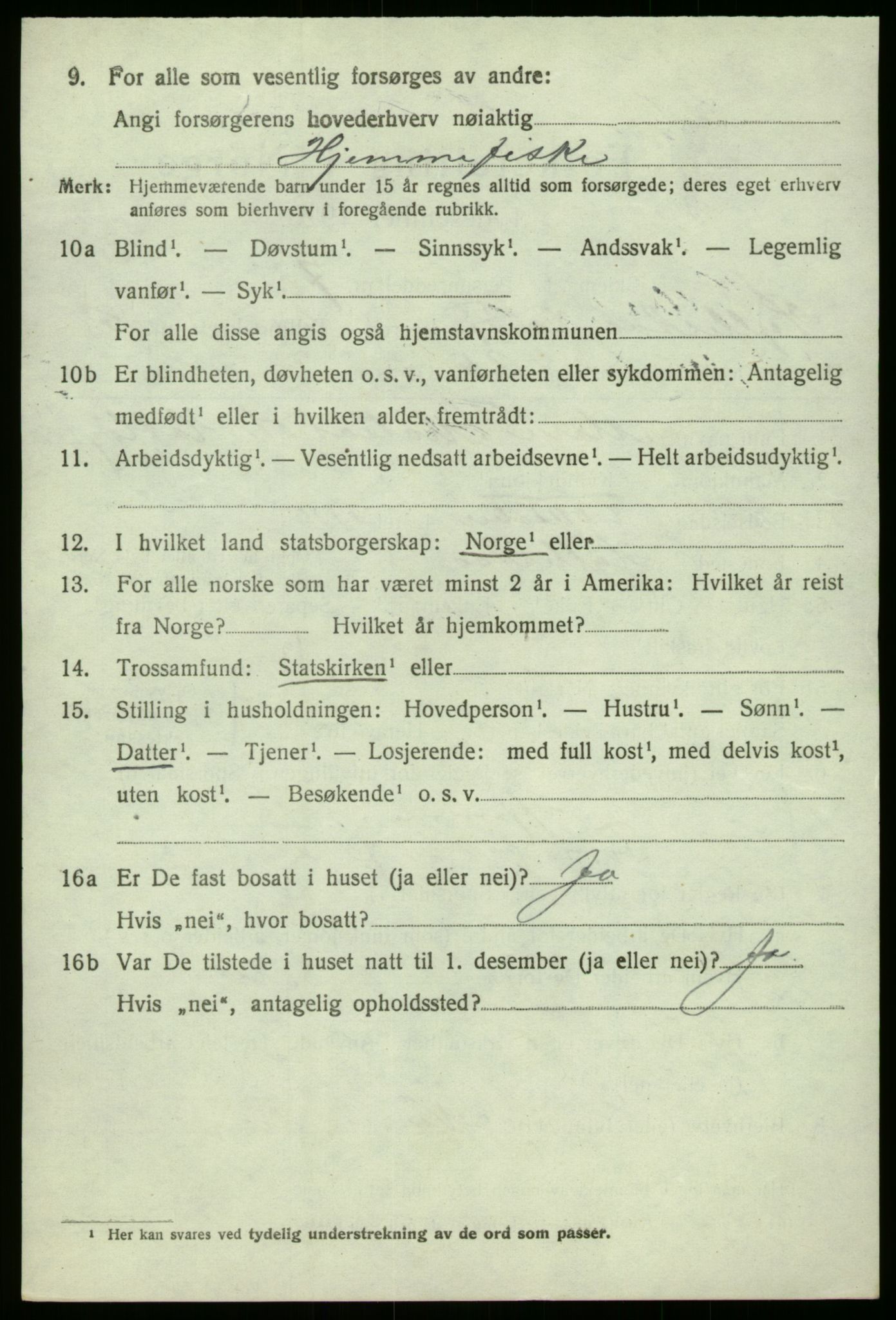 SAB, 1920 census for Hyllestad, 1920, p. 2665