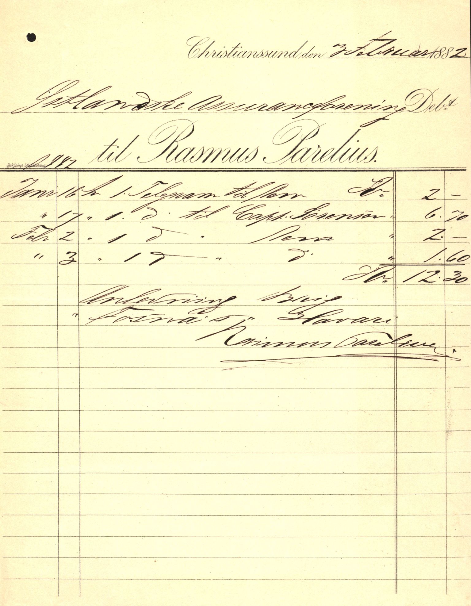 Pa 63 - Østlandske skibsassuranceforening, VEMU/A-1079/G/Ga/L0014/0010: Havaridokumenter / Solveig, Spes & Fides, Framnes, Fosna, 1882, p. 18