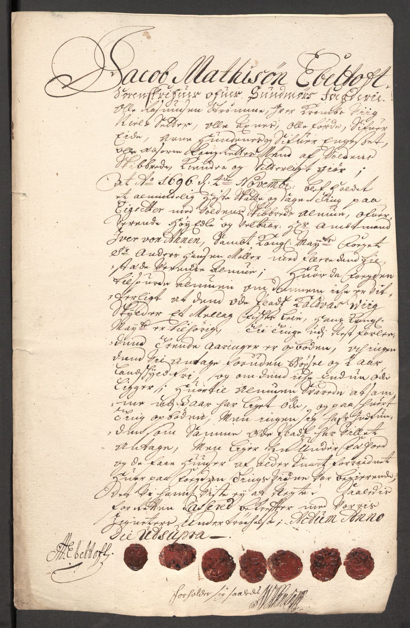 Rentekammeret inntil 1814, Reviderte regnskaper, Fogderegnskap, AV/RA-EA-4092/R54/L3556: Fogderegnskap Sunnmøre, 1696-1698, p. 155