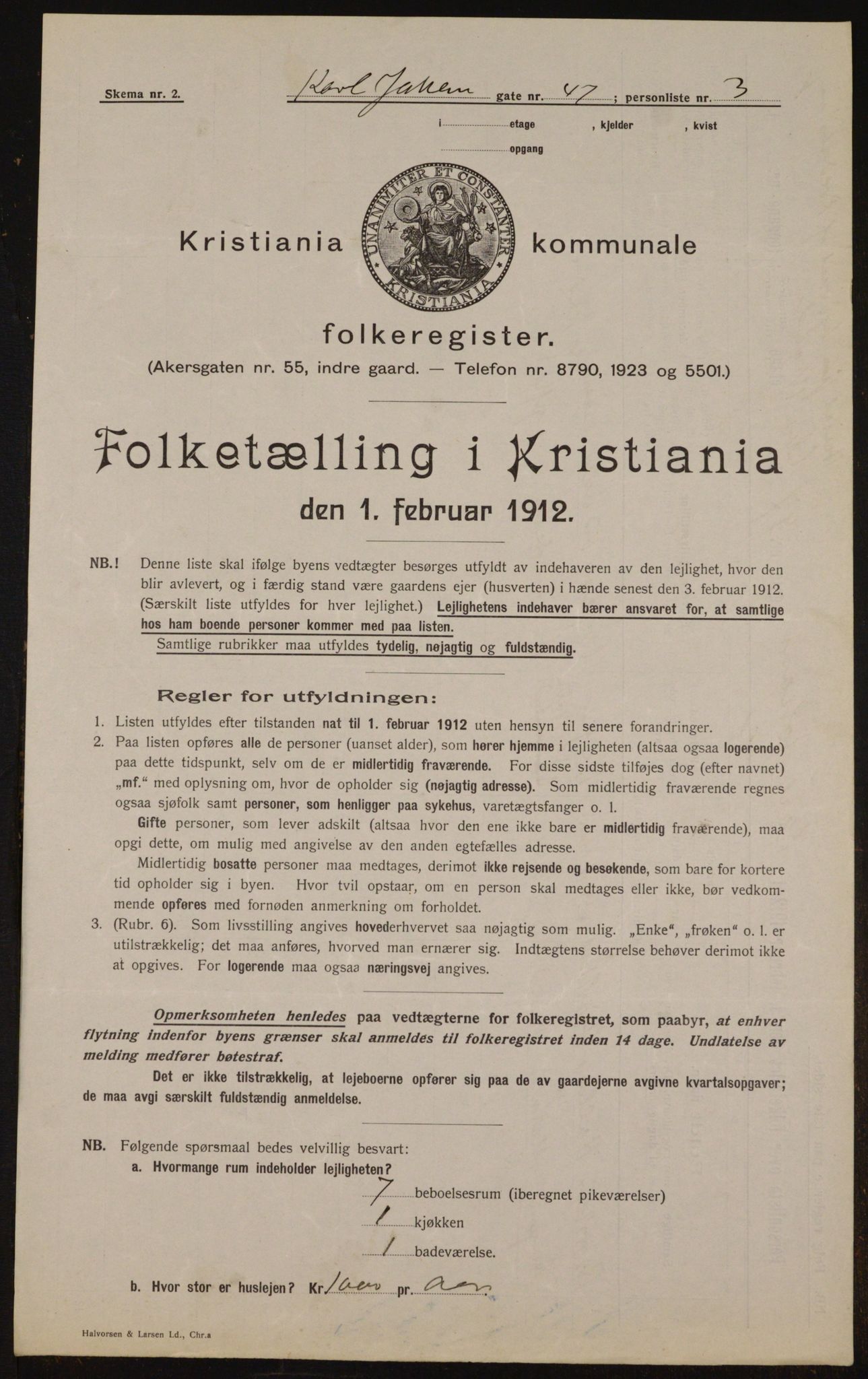 OBA, Municipal Census 1912 for Kristiania, 1912, p. 49238