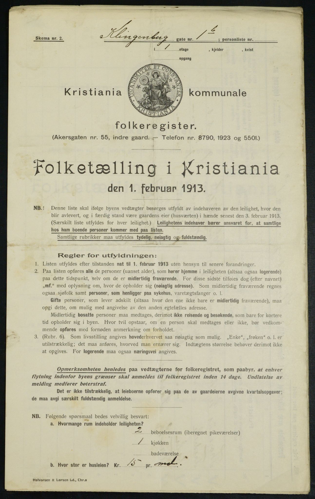 OBA, Municipal Census 1913 for Kristiania, 1913, p. 51577