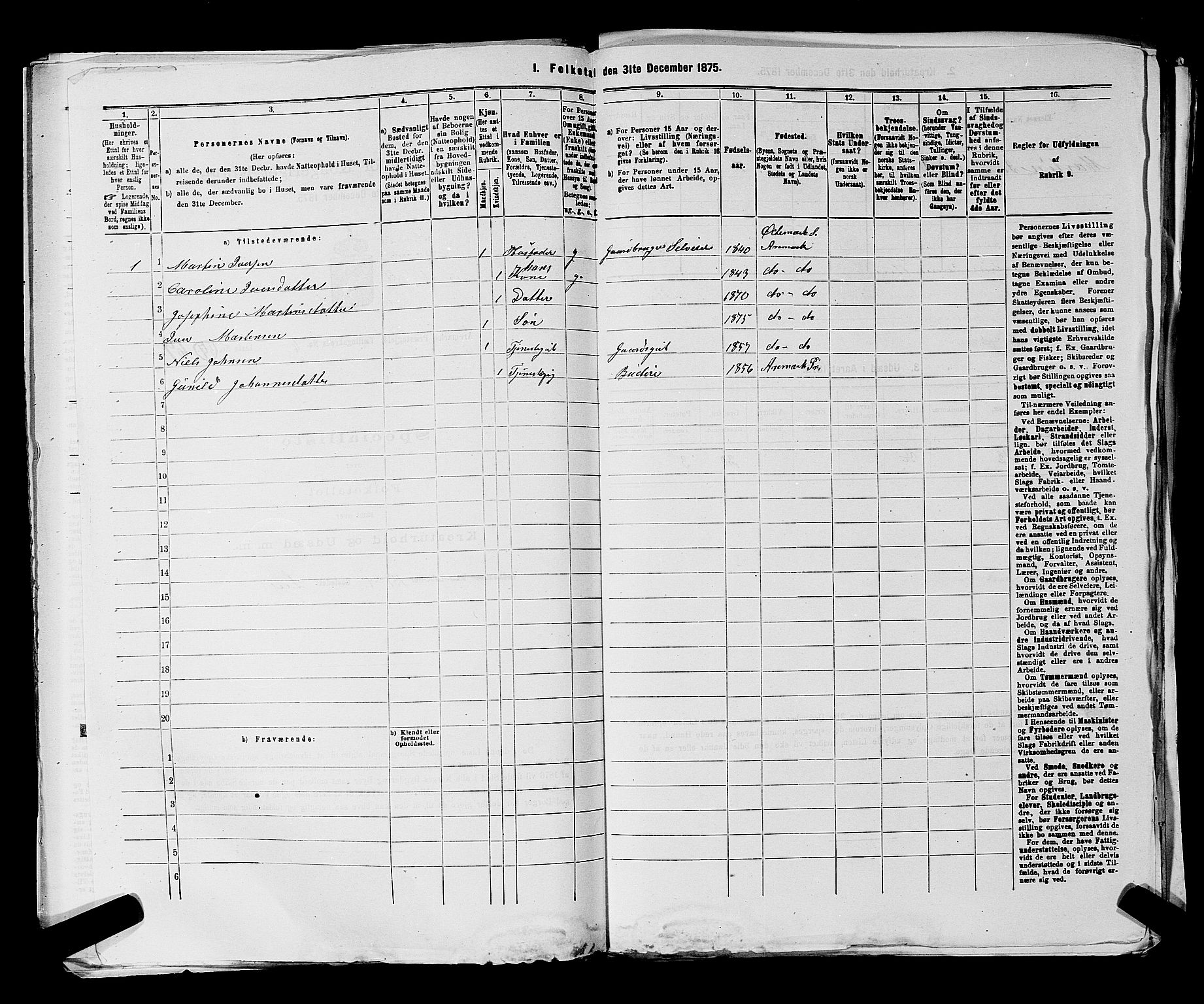 RA, 1875 census for 0118P Aremark, 1875, p. 947