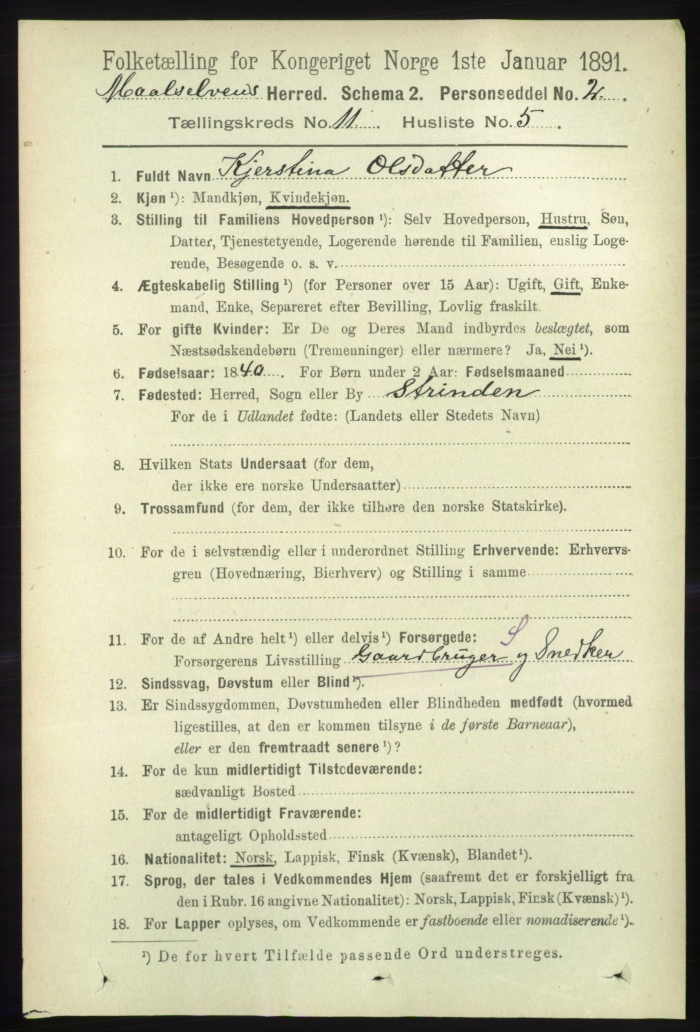 RA, 1891 census for 1924 Målselv, 1891, p. 3303