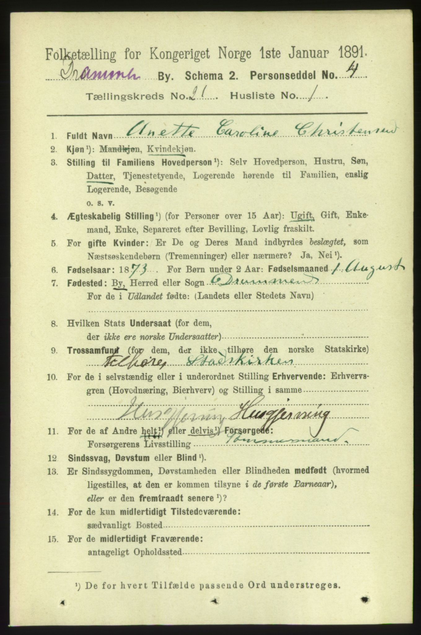 RA, 1891 census for 0602 Drammen, 1891, p. 13027