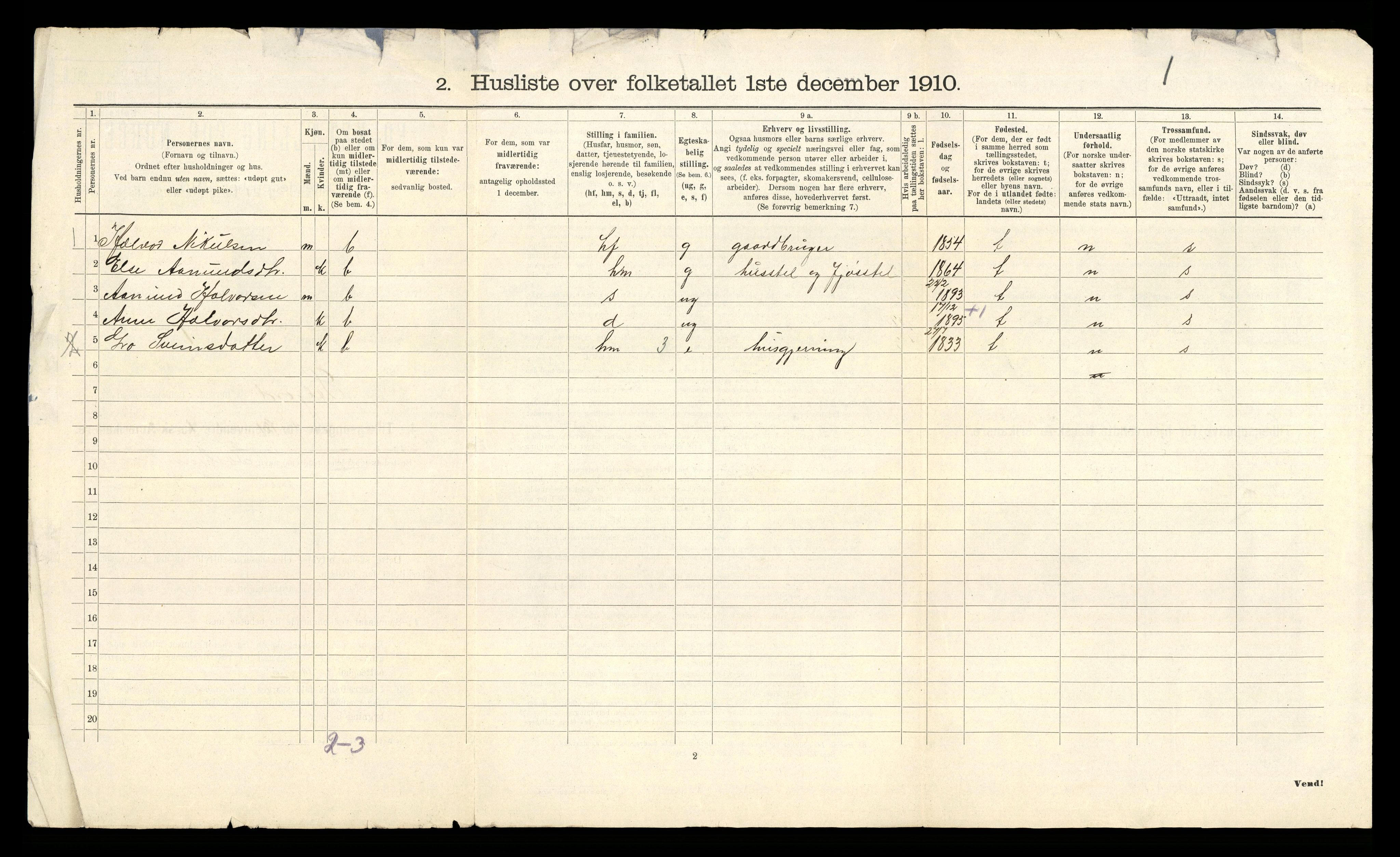 RA, 1910 census for Seljord, 1910, p. 40