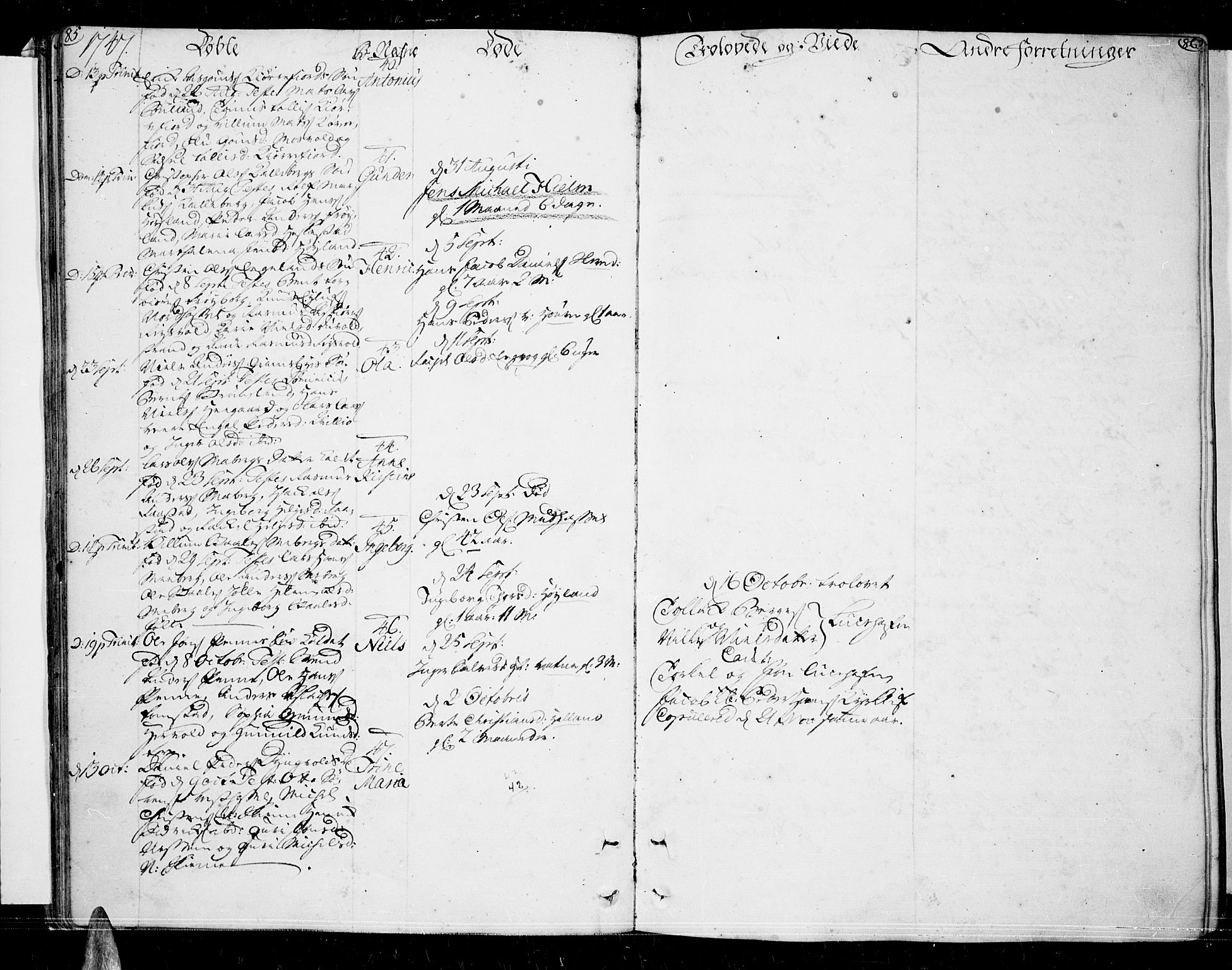 Lista sokneprestkontor, AV/SAK-1111-0027/F/Fa/L0003: Parish register (official) no. A 3 /1, 1743-1767, p. 85-86