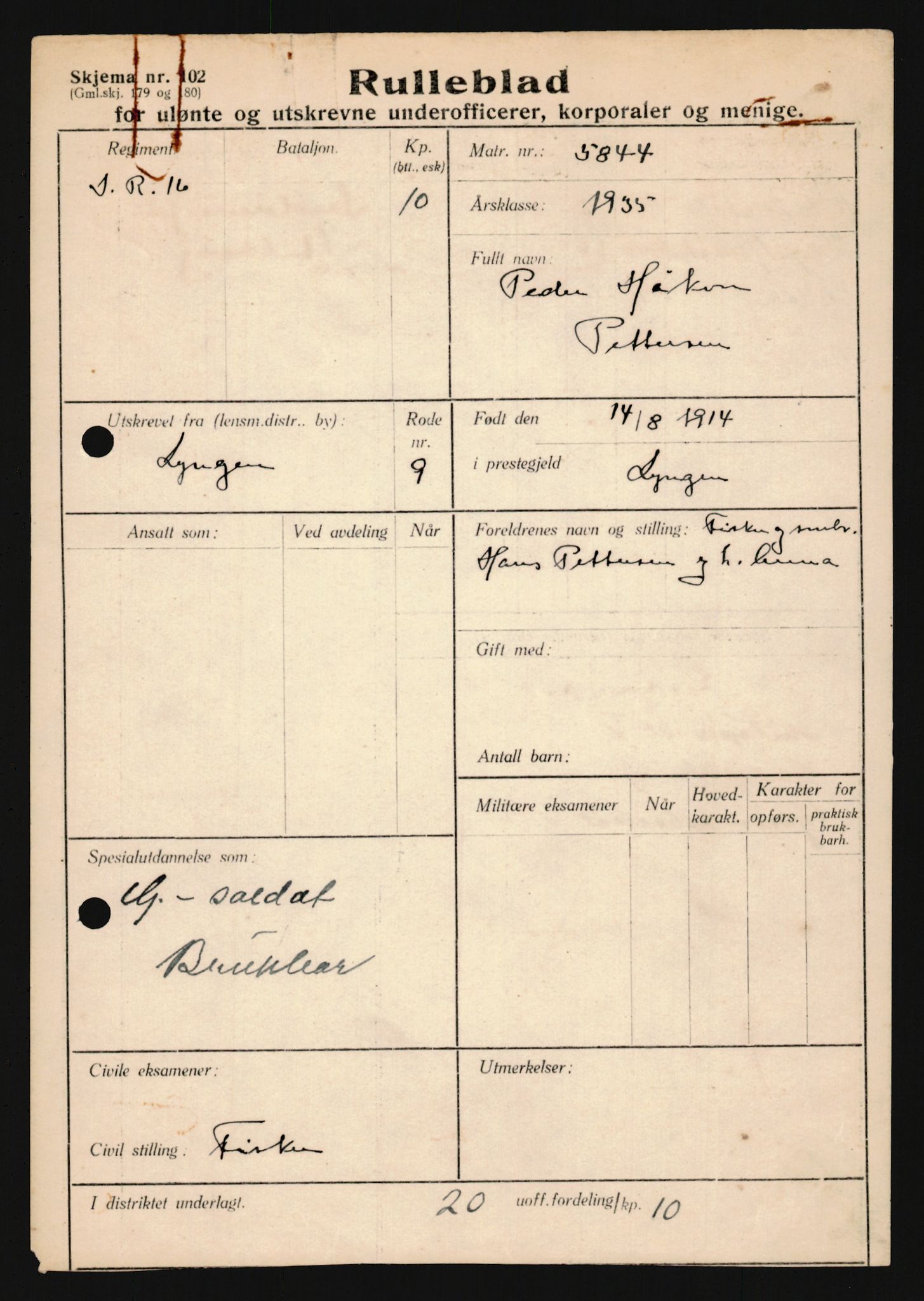 Forsvaret, Troms infanteriregiment nr. 16, AV/RA-RAFA-3146/P/Pa/L0019: Rulleblad for regimentets menige mannskaper, årsklasse 1935, 1935, p. 1055