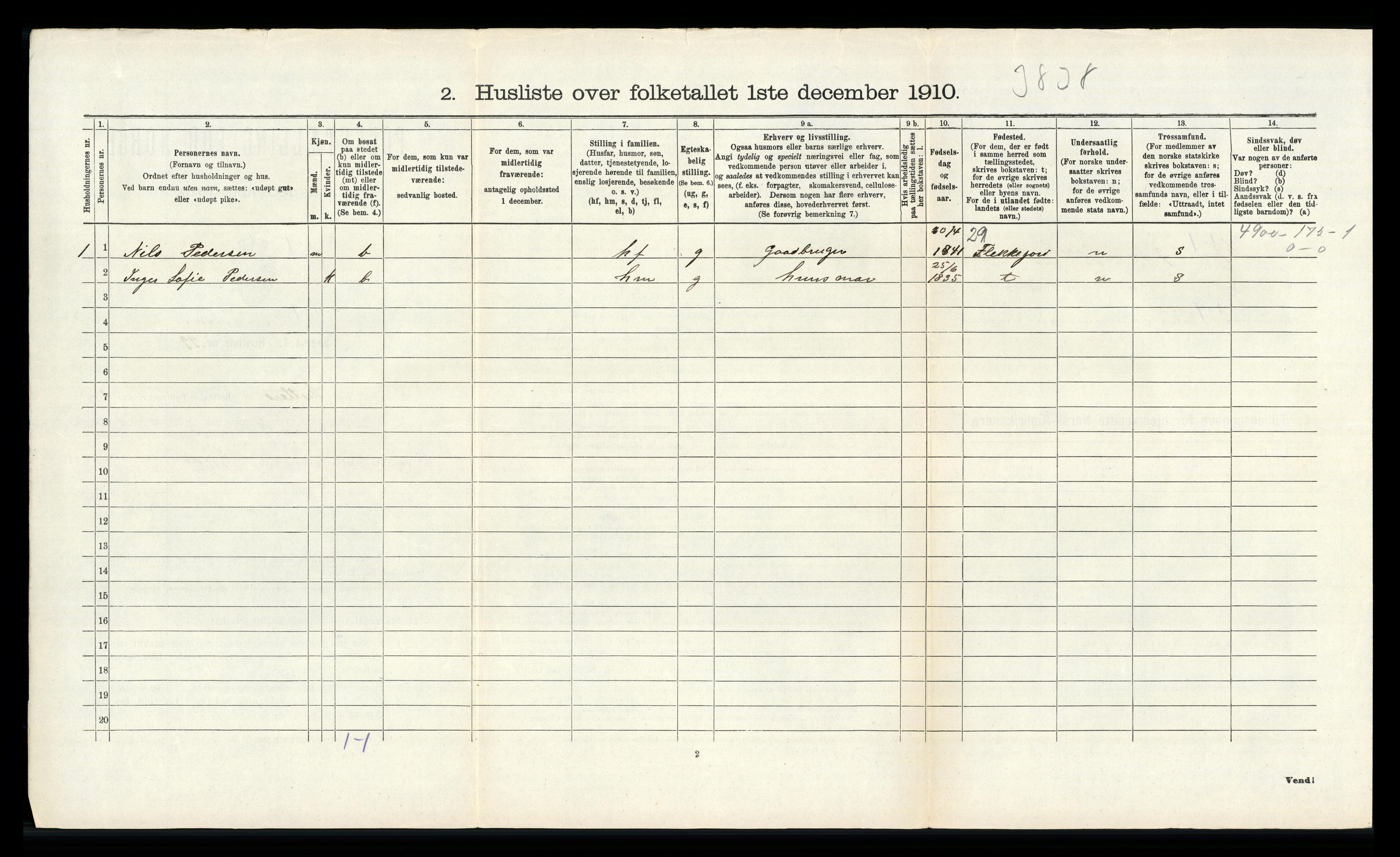 RA, 1910 census for Hidra, 1910, p. 220