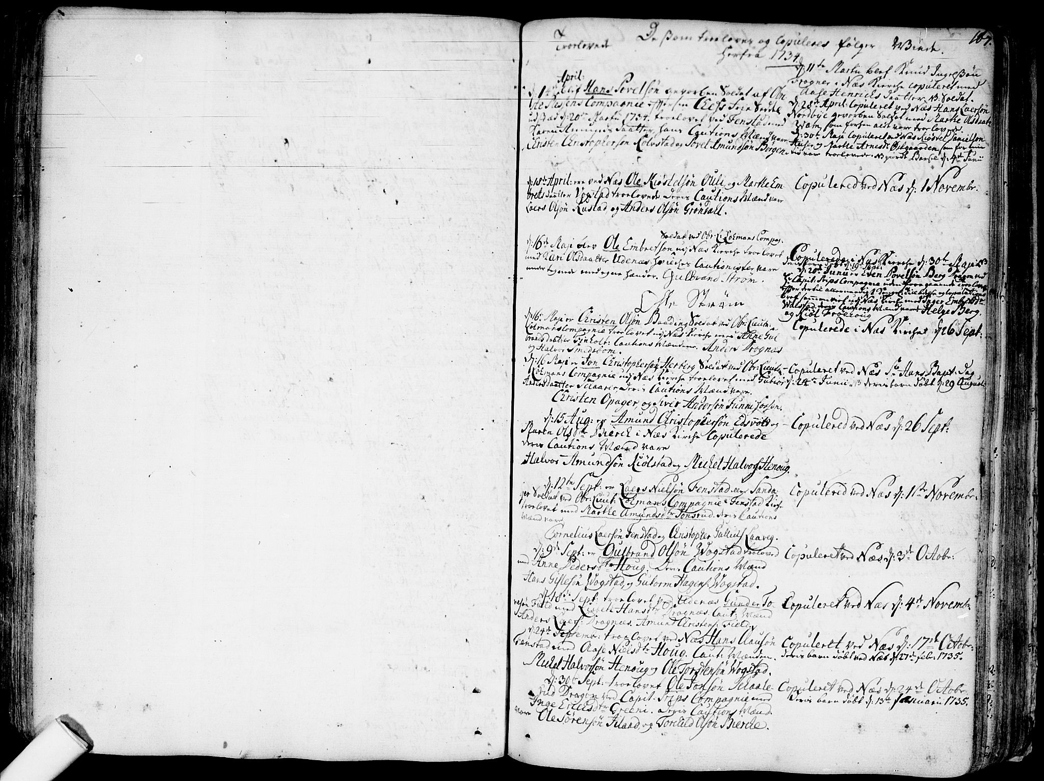 Nes prestekontor Kirkebøker, AV/SAO-A-10410/F/Fa/L0003: Parish register (official) no. I 3, 1734-1781, p. 167