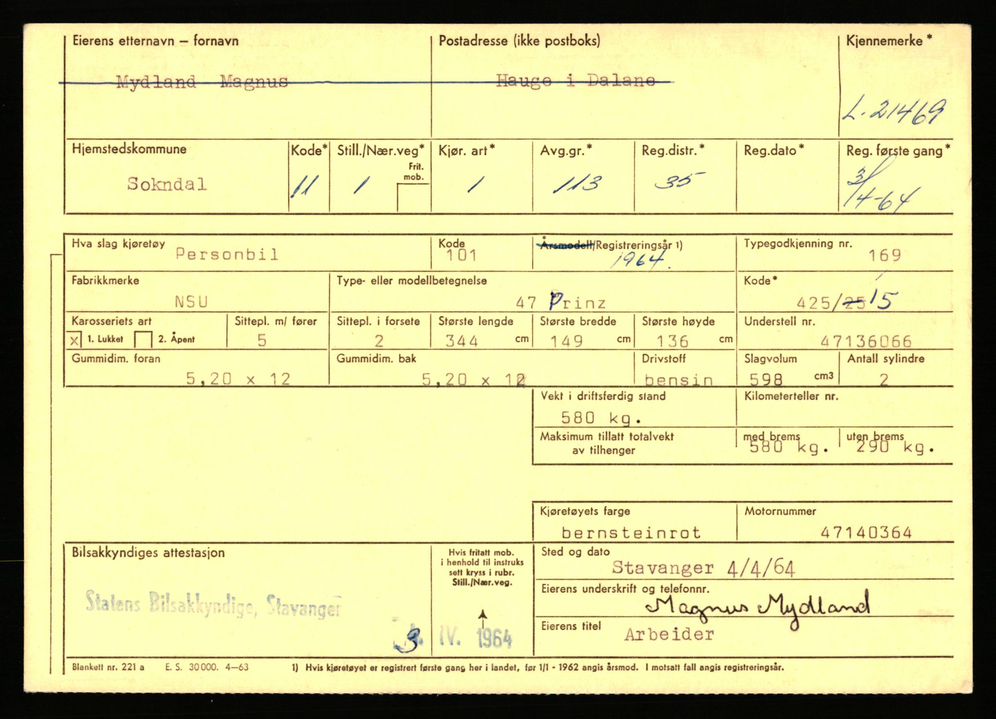 Stavanger trafikkstasjon, AV/SAST-A-101942/0/F/L0037: L-20500 - L-21499, 1930-1971, p. 2223