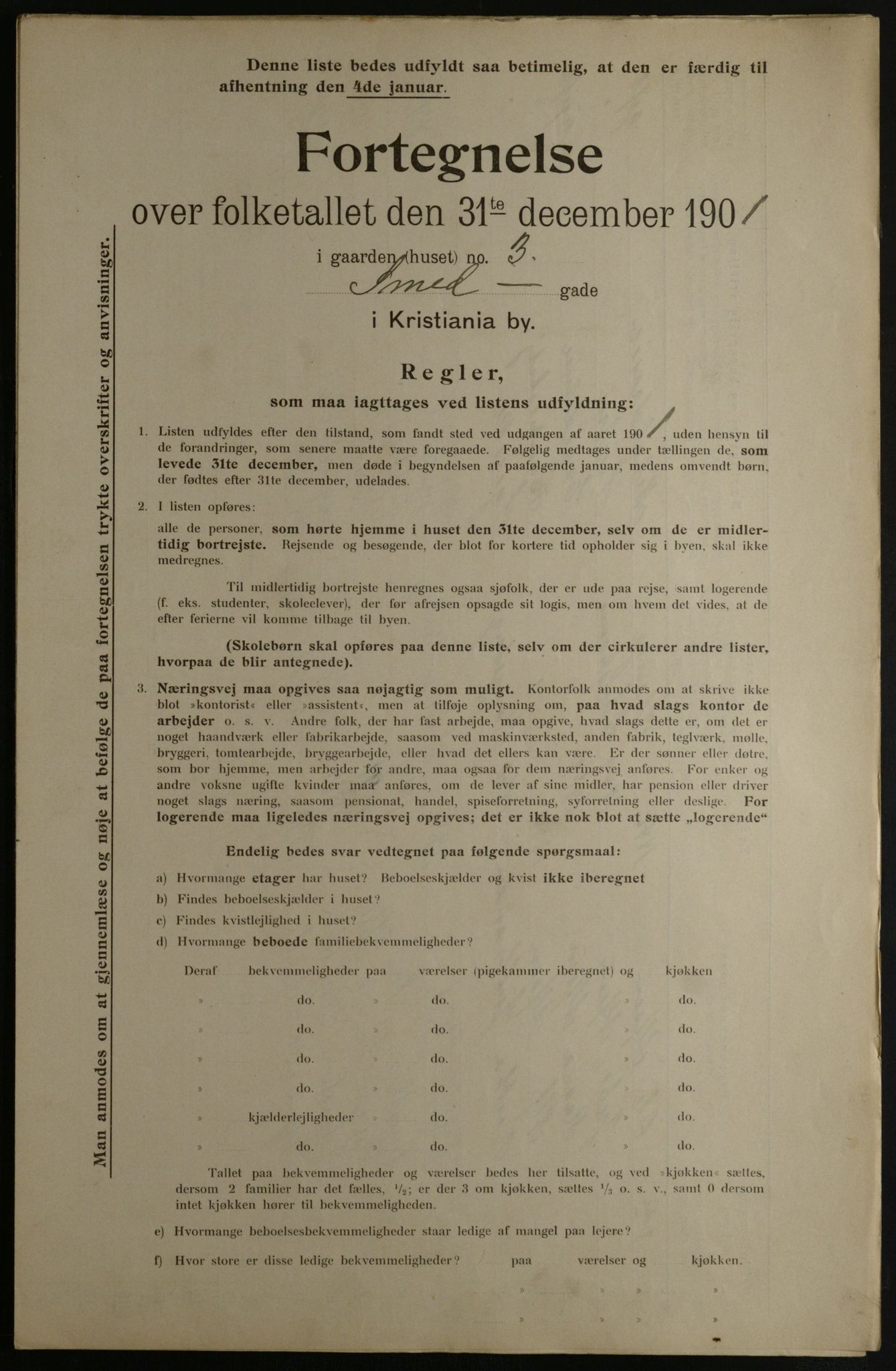 OBA, Municipal Census 1901 for Kristiania, 1901, p. 14964