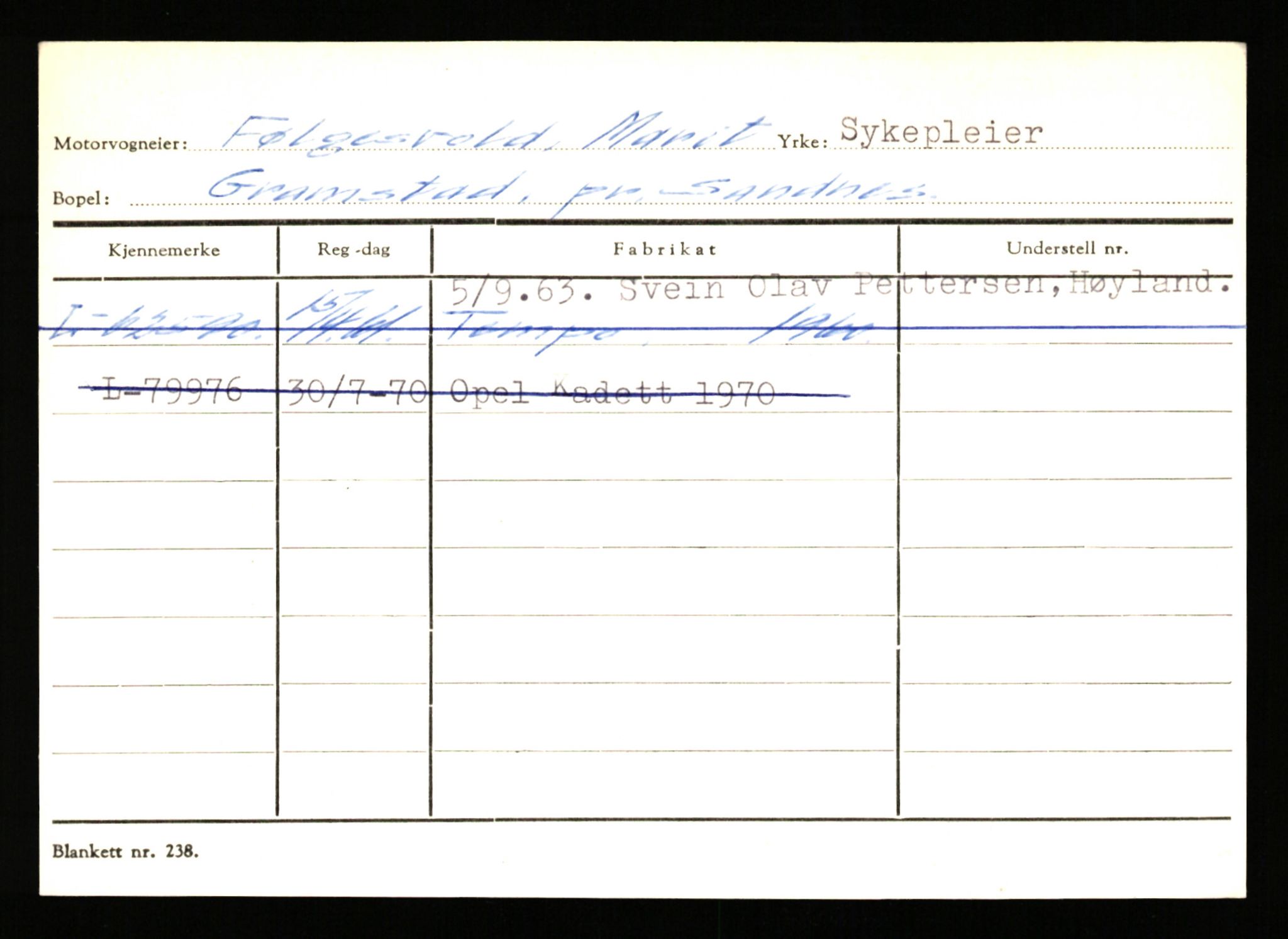 Stavanger trafikkstasjon, SAST/A-101942/0/H/L0010: Fuglestad - Gjestland, 1930-1971, p. 579