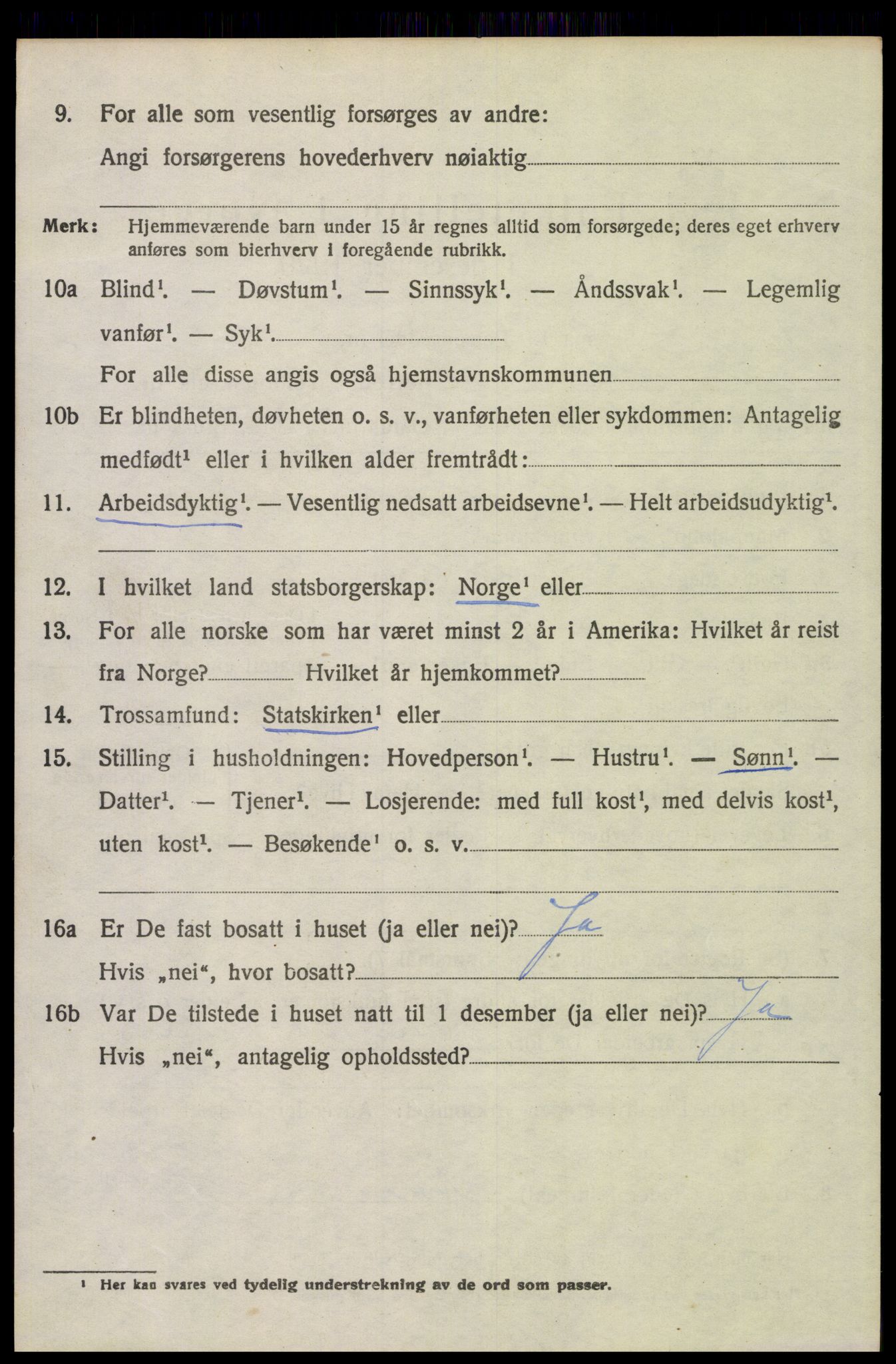 SAH, 1920 census for Trysil, 1920, p. 3176