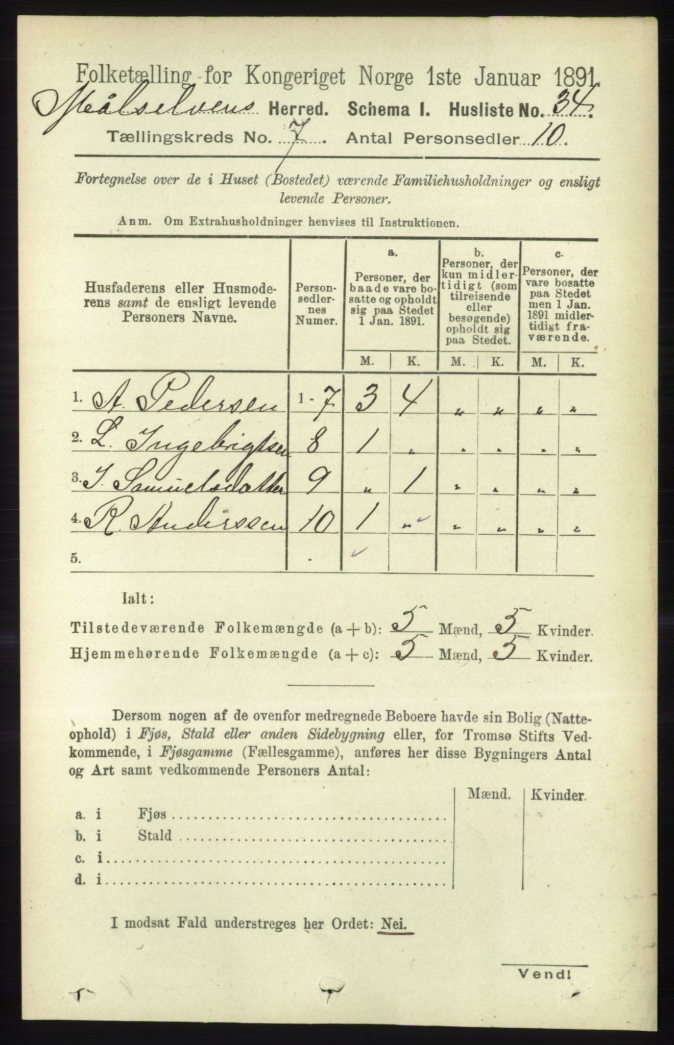 RA, 1891 census for 1924 Målselv, 1891, p. 2206