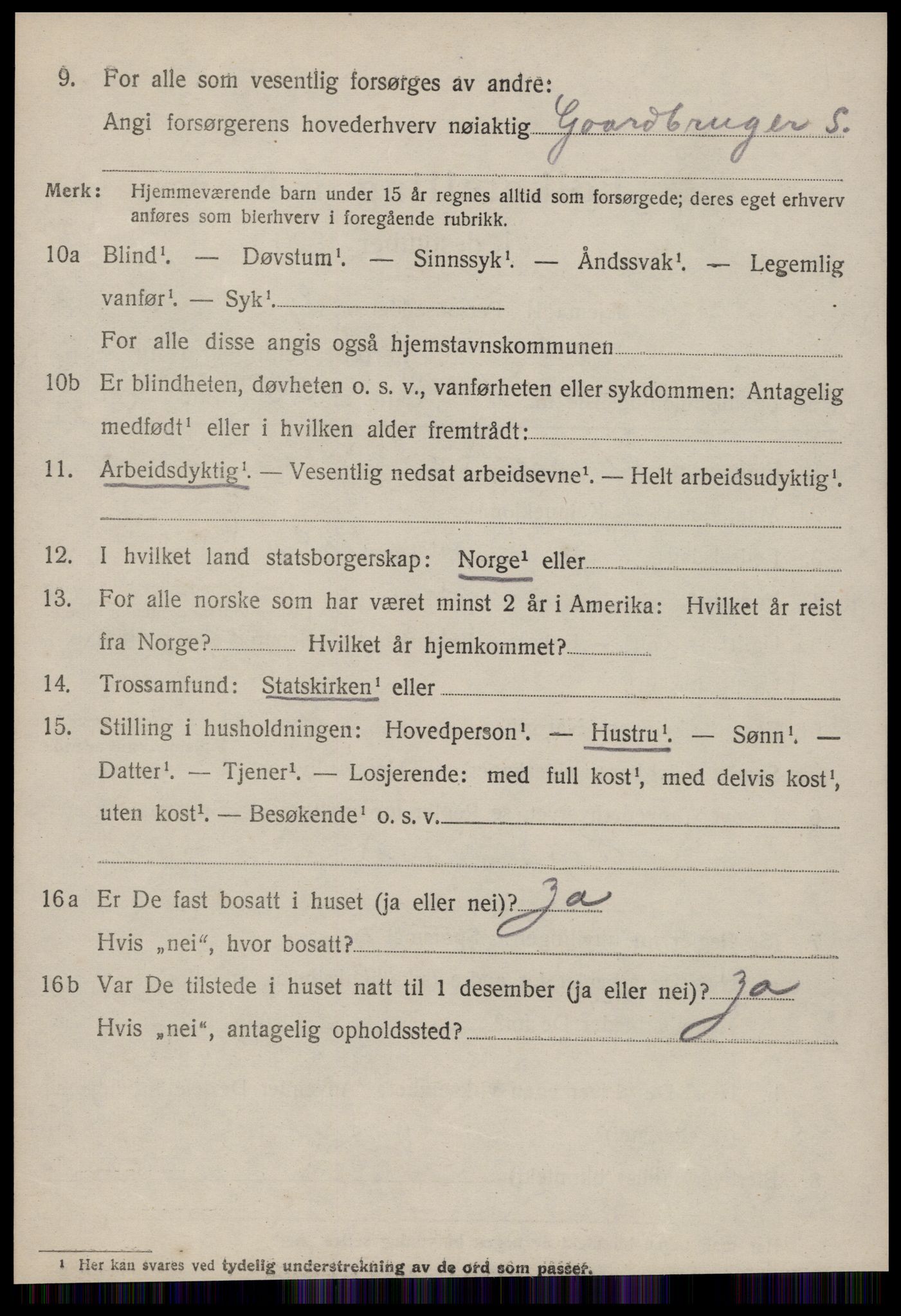 SAT, 1920 census for Aure, 1920, p. 931