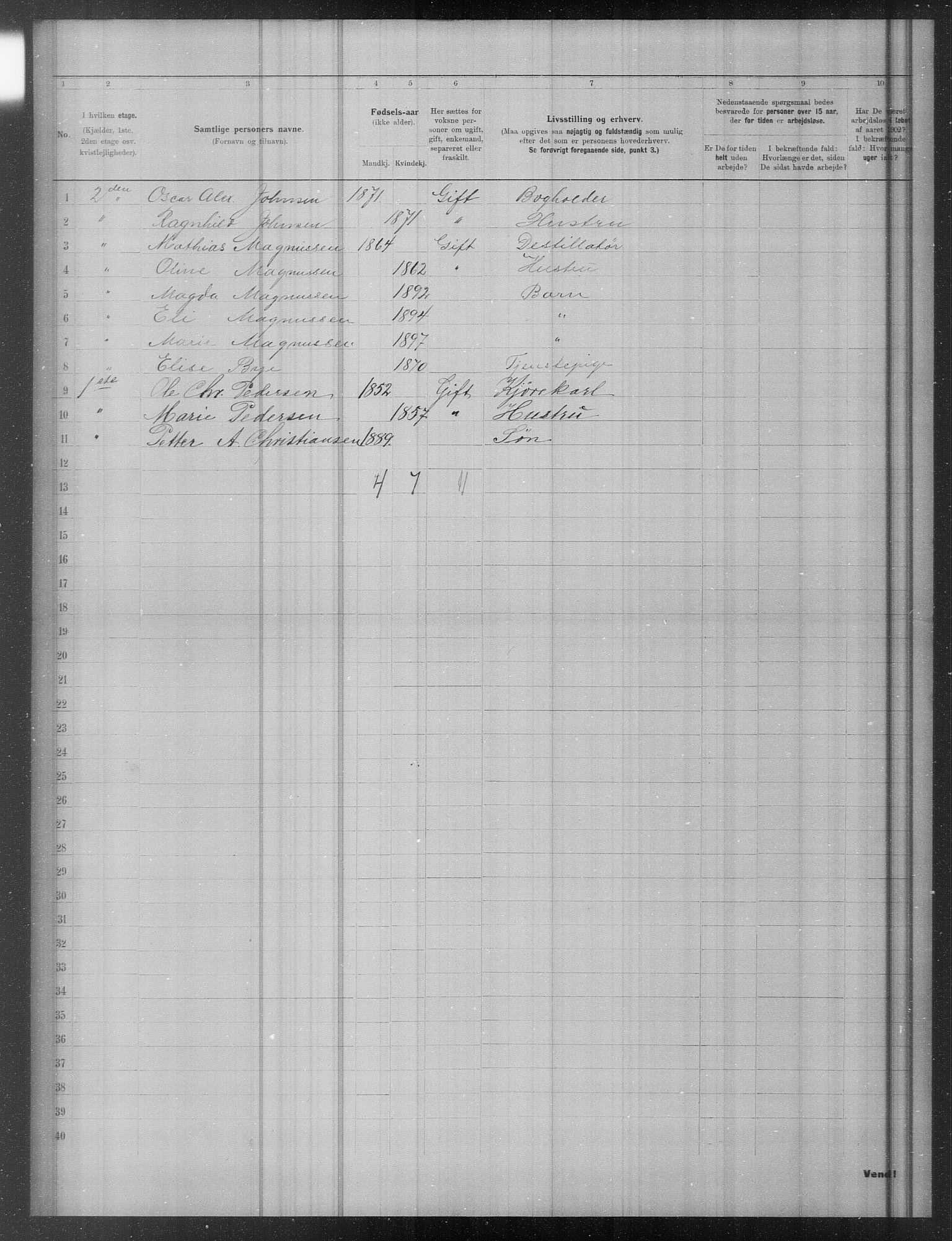 OBA, Municipal Census 1902 for Kristiania, 1902, p. 18607