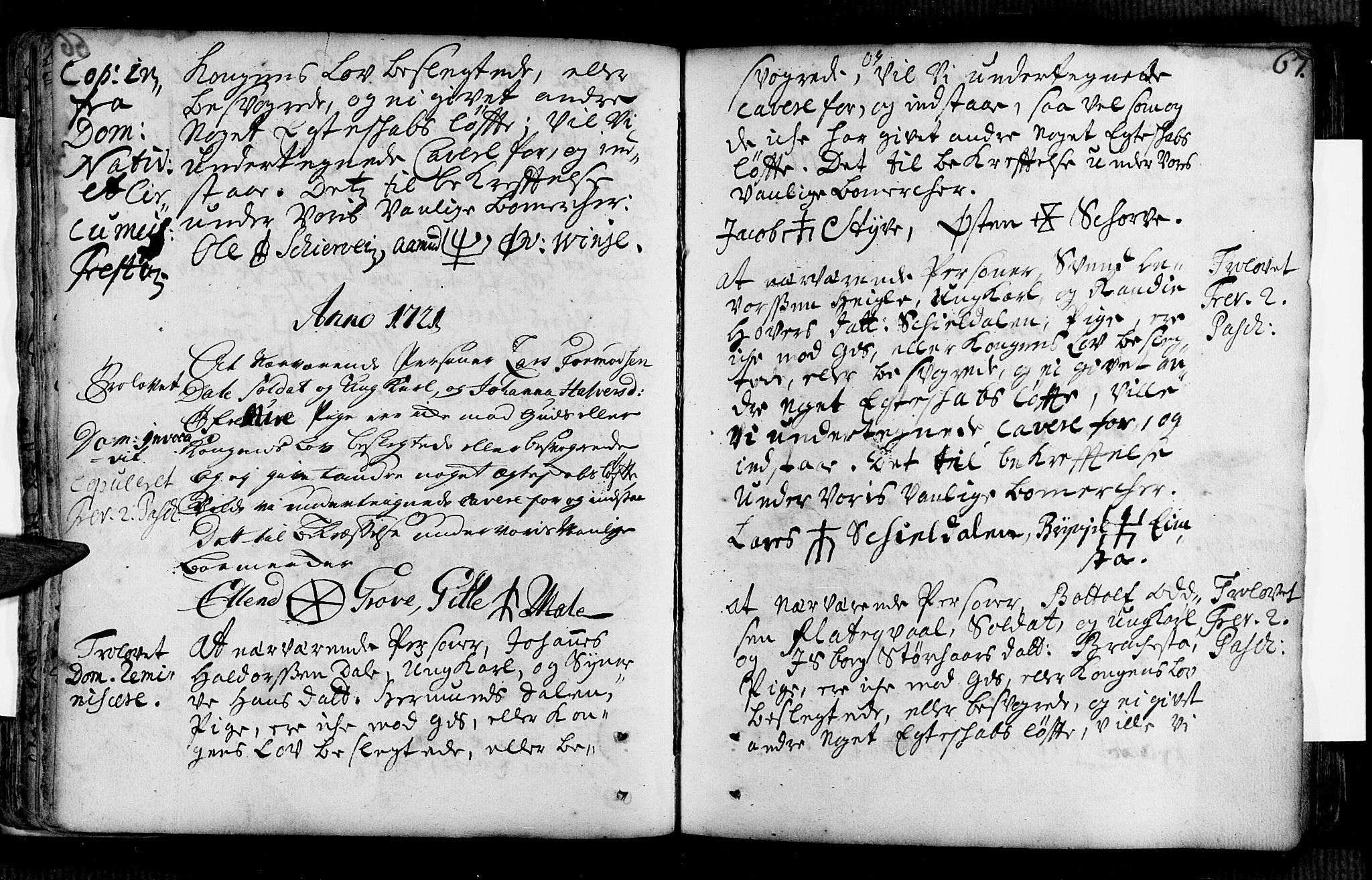 Voss sokneprestembete, AV/SAB-A-79001/H/Haa: Parish register (official) no. A 2, 1709-1730, p. 67