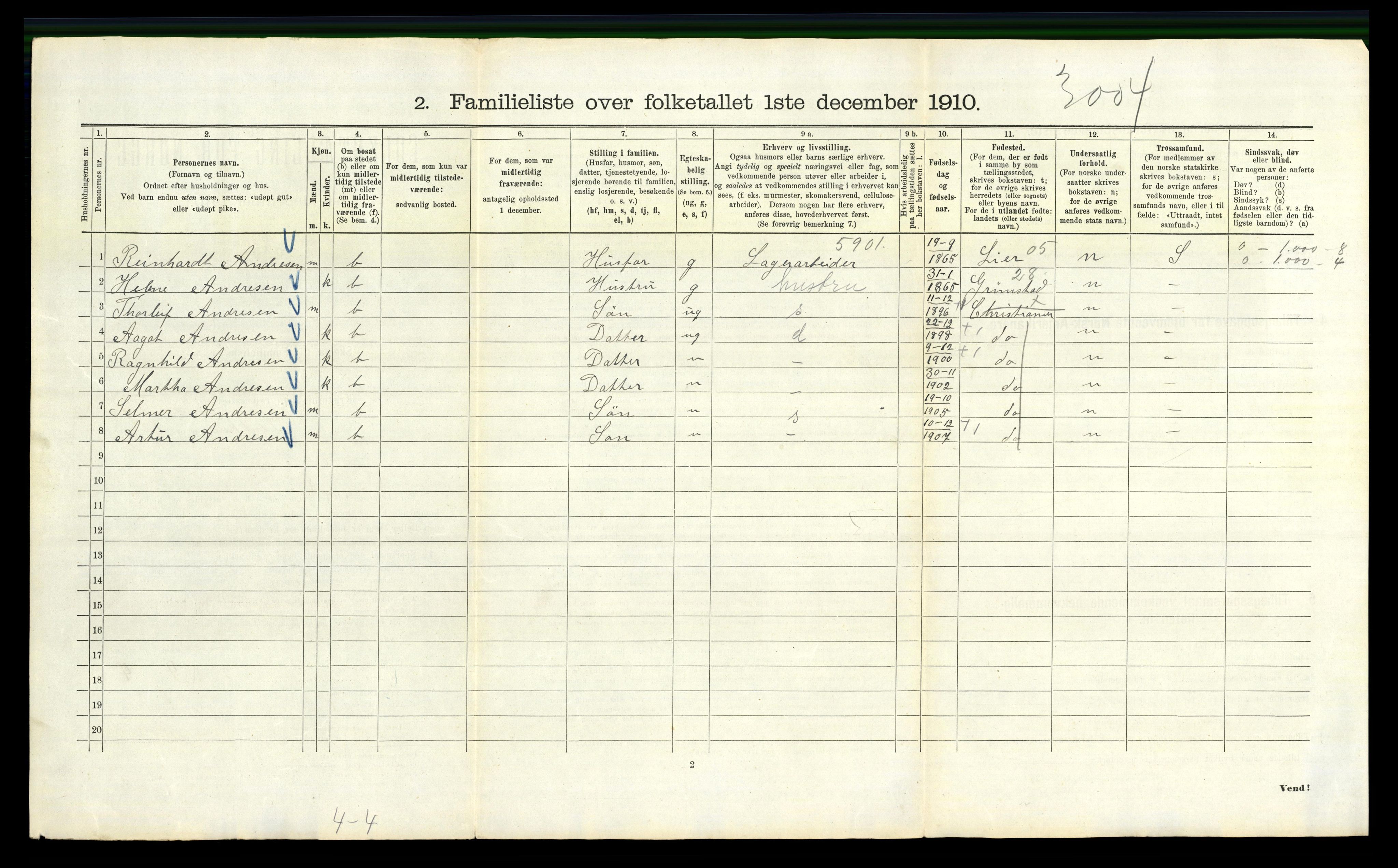 RA, 1910 census for Kristiania, 1910, p. 118074