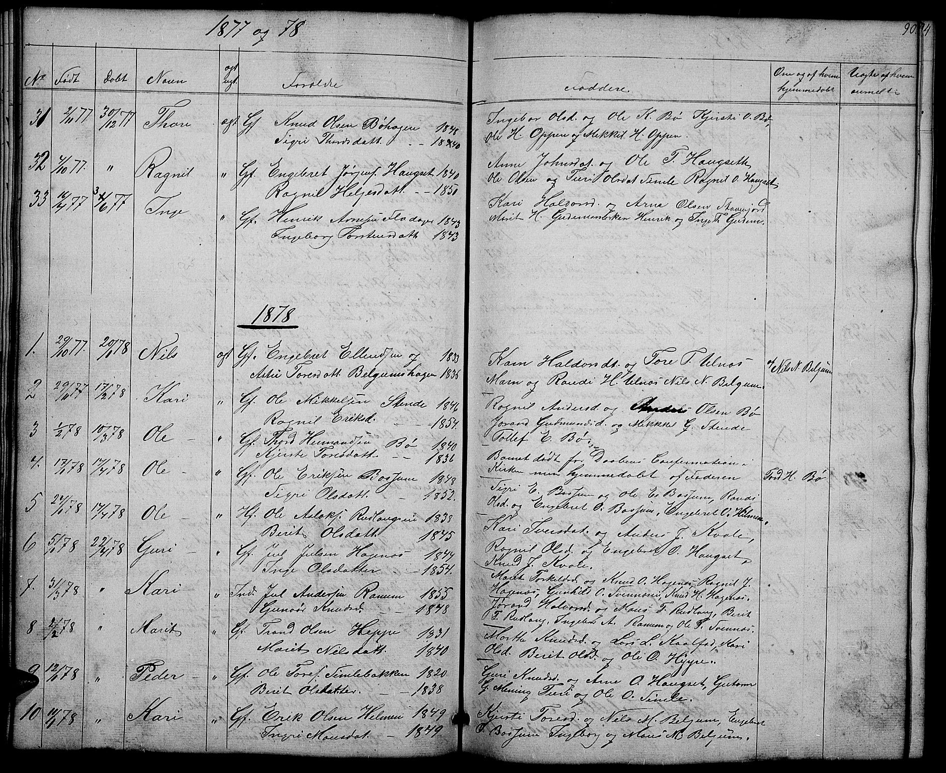 Nord-Aurdal prestekontor, SAH/PREST-132/H/Ha/Hab/L0004: Parish register (copy) no. 4, 1842-1882, p. 90