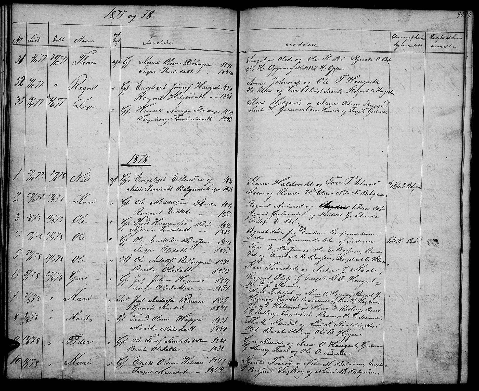 Nord-Aurdal prestekontor, AV/SAH-PREST-132/H/Ha/Hab/L0004: Parish register (copy) no. 4, 1842-1882, p. 90