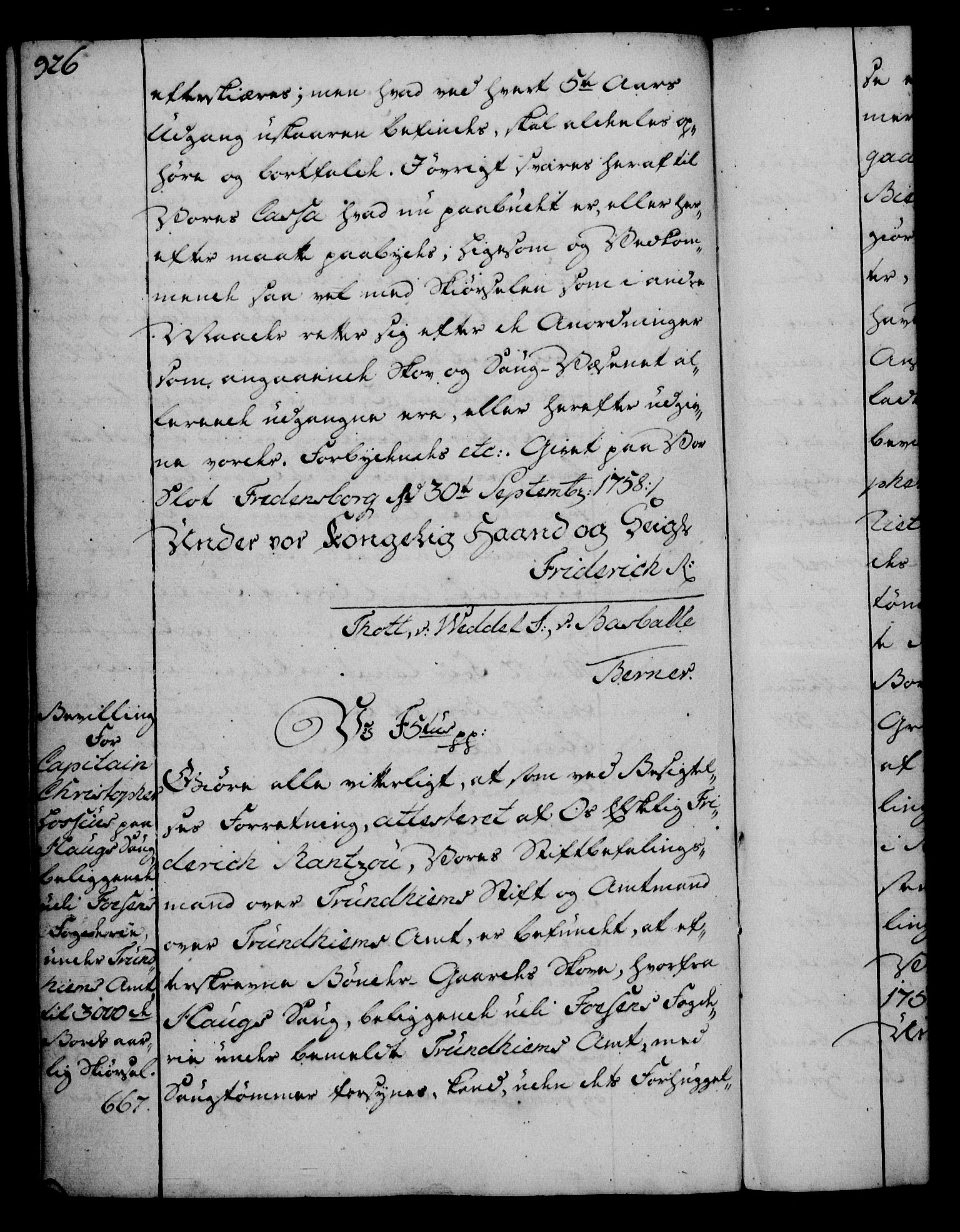 Rentekammeret, Kammerkanselliet, RA/EA-3111/G/Gg/Gga/L0006: Norsk ekspedisjonsprotokoll med register (merket RK 53.6), 1749-1759, p. 926