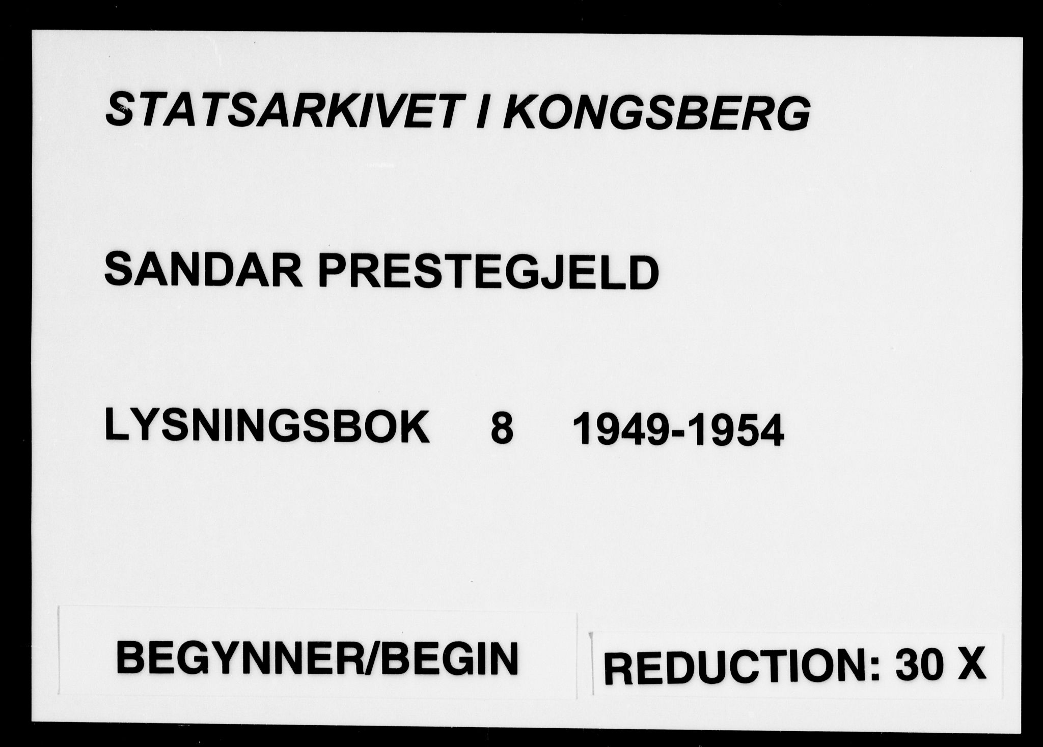 Sandar kirkebøker, SAKO/A-243/H/Ha/L0008: Banns register no. 8, 1949-1954