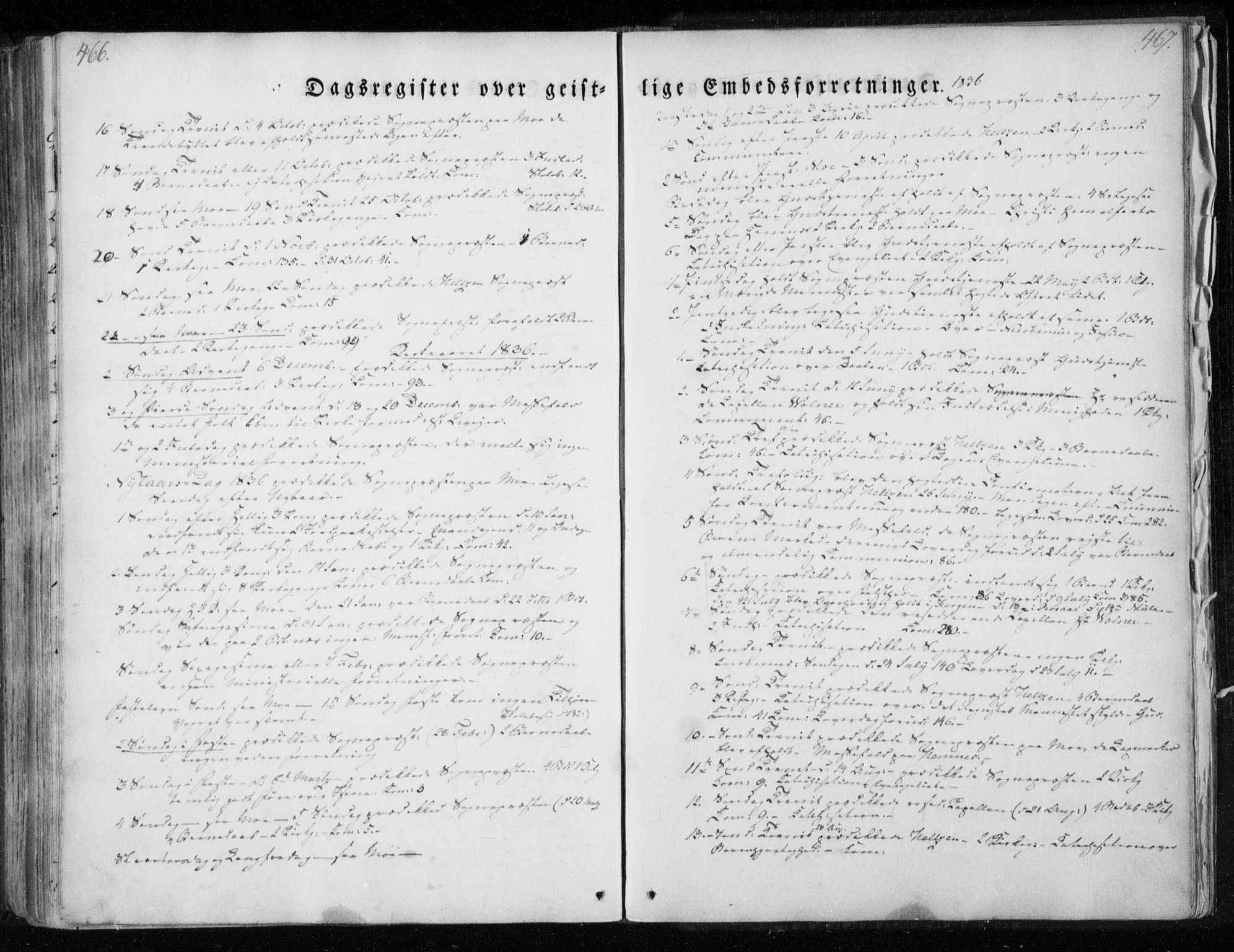 Ministerialprotokoller, klokkerbøker og fødselsregistre - Nordland, SAT/A-1459/825/L0354: Parish register (official) no. 825A08, 1826-1841, p. 466-467