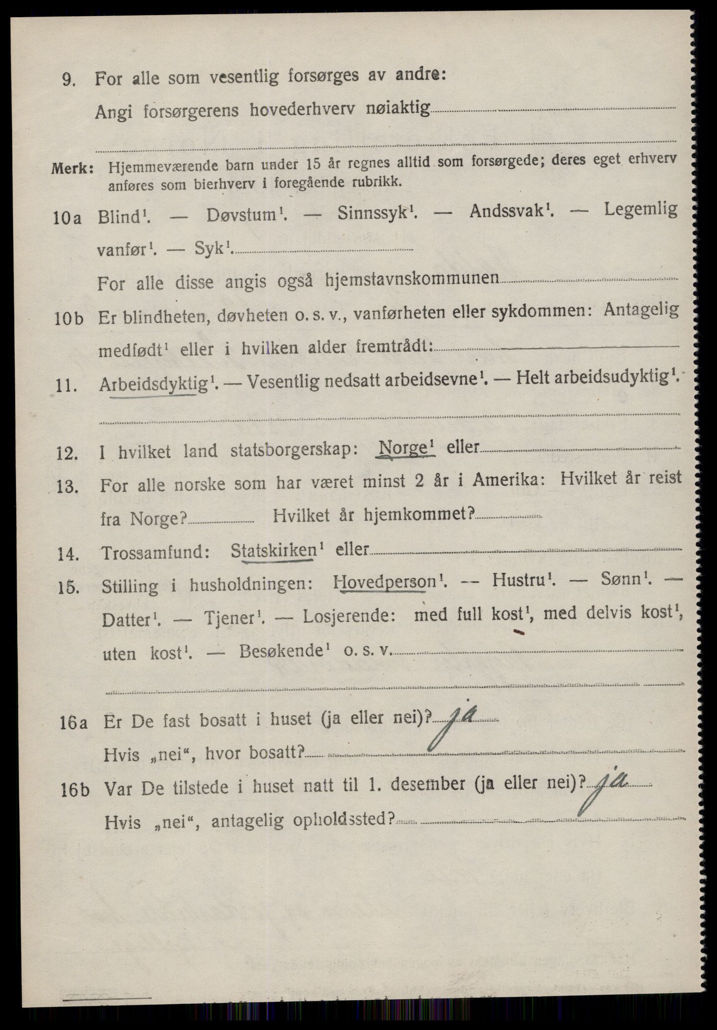 SAT, 1920 census for Volda, 1920, p. 6135