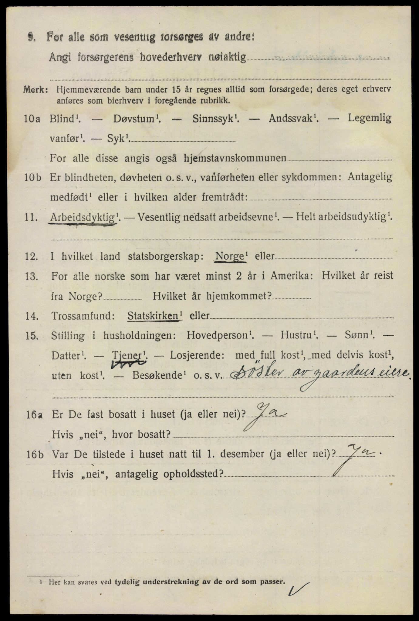 SAO, 1920 census for Tune, 1920, p. 5439