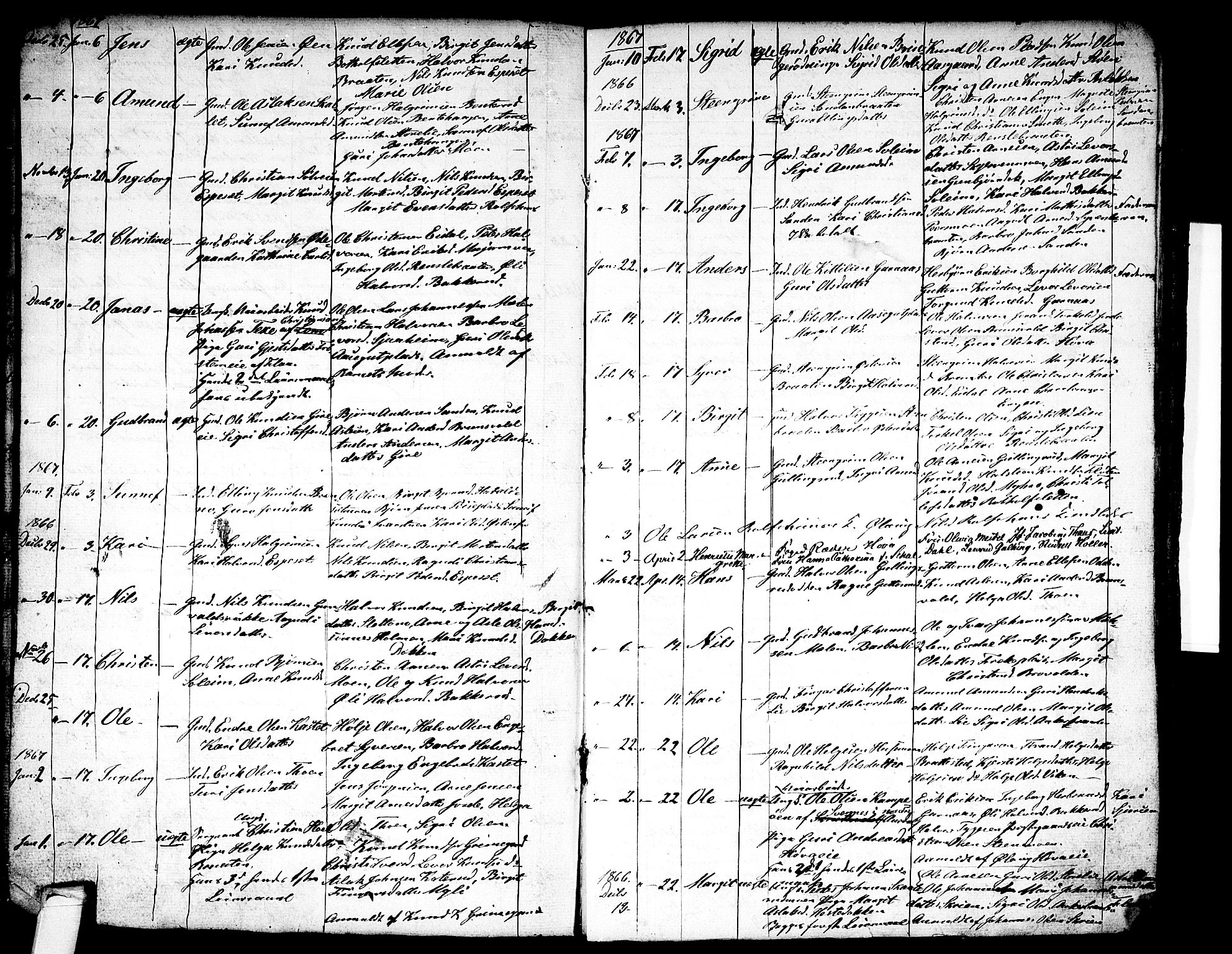 Nes kirkebøker, AV/SAKO-A-236/G/Ga/L0001: Parish register (copy) no. I 1, 1843-1872