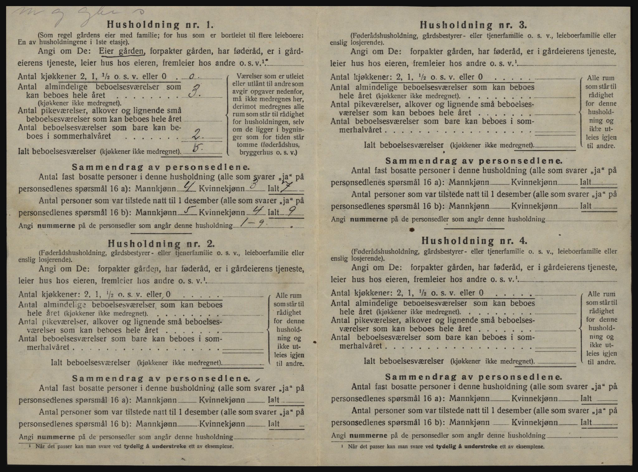 SAT, 1920 census for Budal, 1920, p. 23